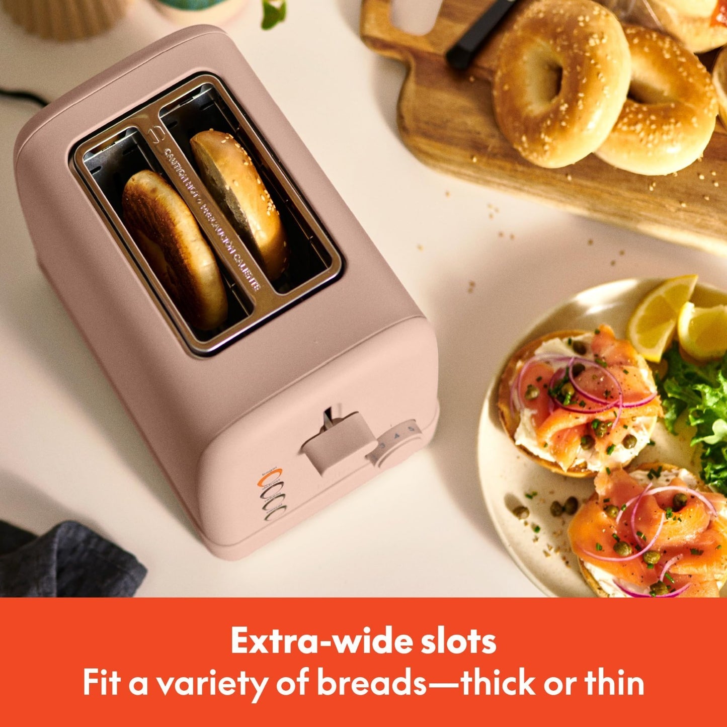 2 Slice Toaster with Extra Wide Slots, 6 Shade Settings, Compact Design, Blossom2