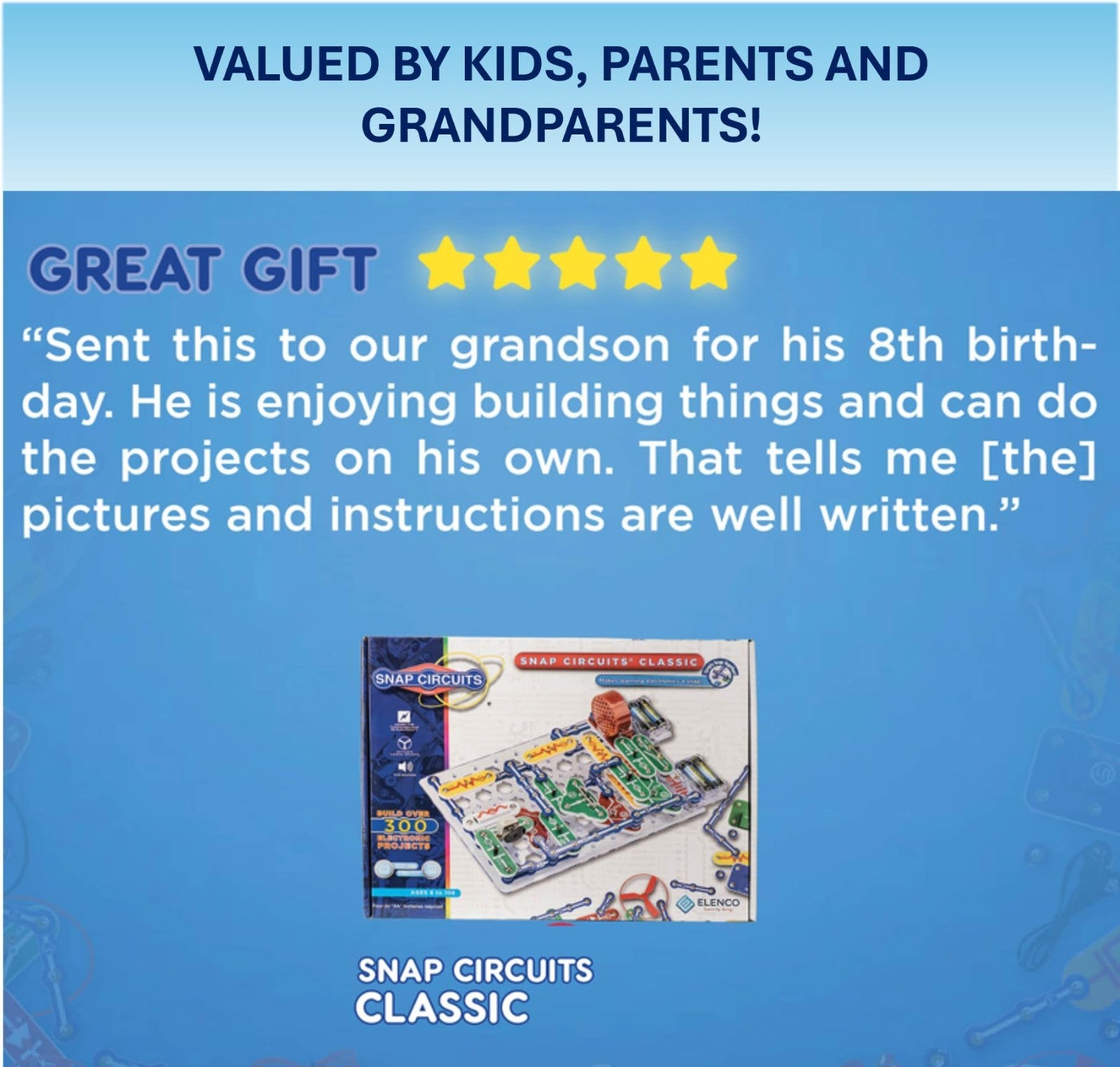 Electronics Exploration Kit   300+ Projects, STEM Educational Toy for Kids 8+, F6