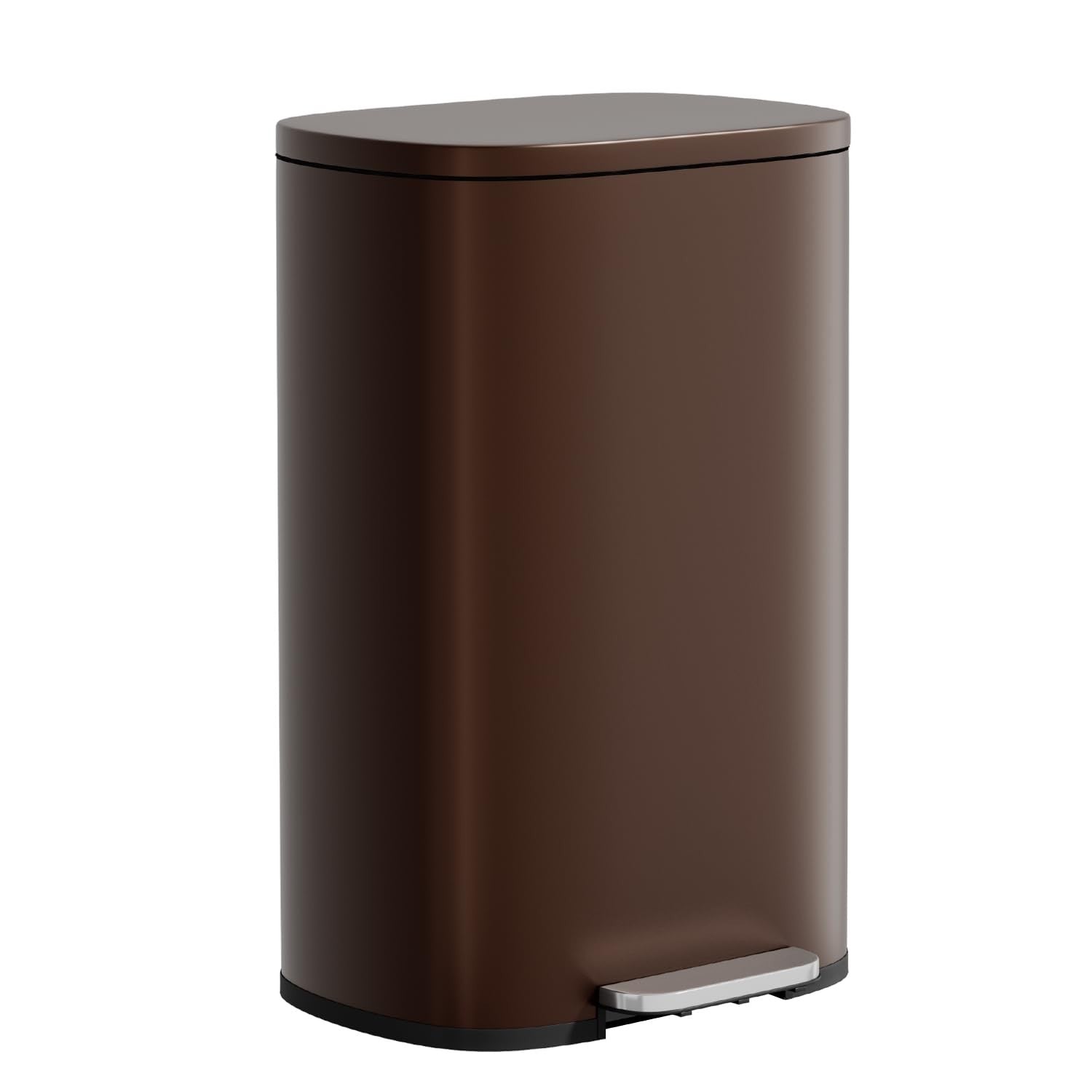 Stainless Steel Trash Can with Lid - 13 Gallon, Removable Inner Bucket, Soft Clo1
