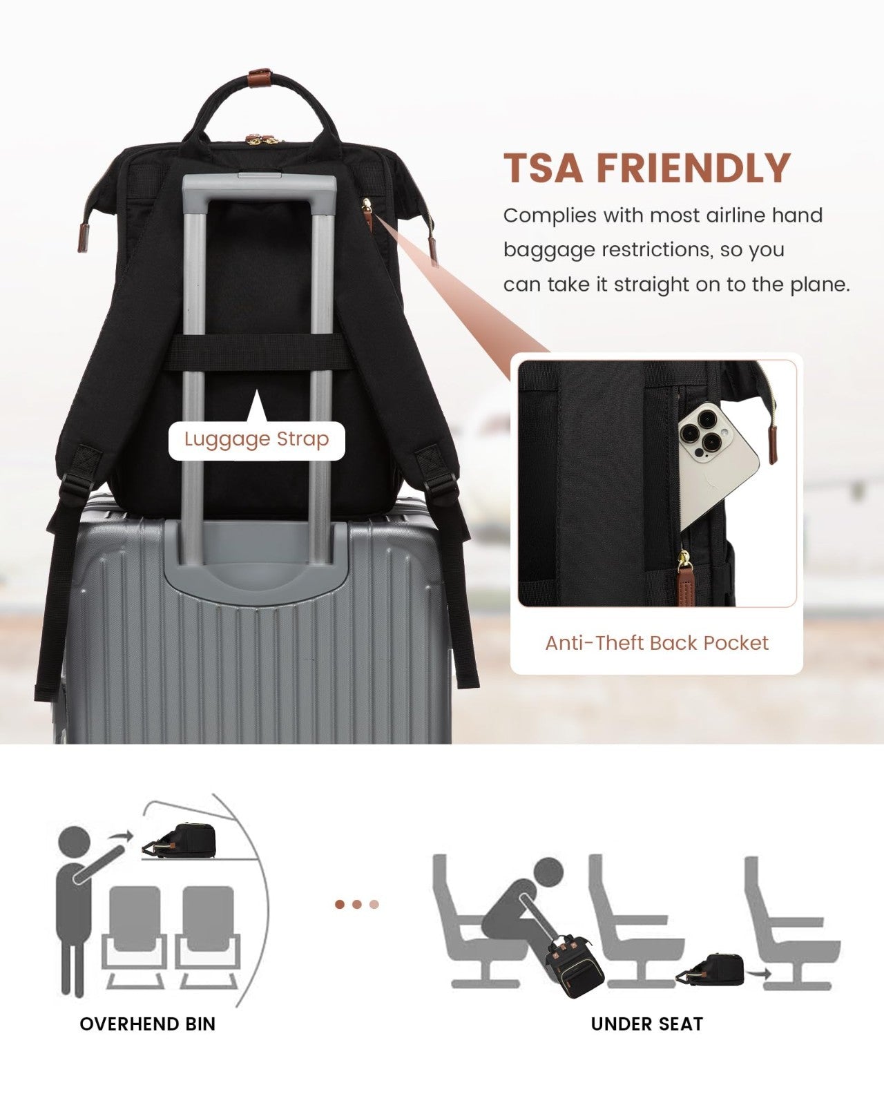 Waterproof 15.6" Laptop Backpack for Women   Nurse, Teacher, Travel Bag, College6