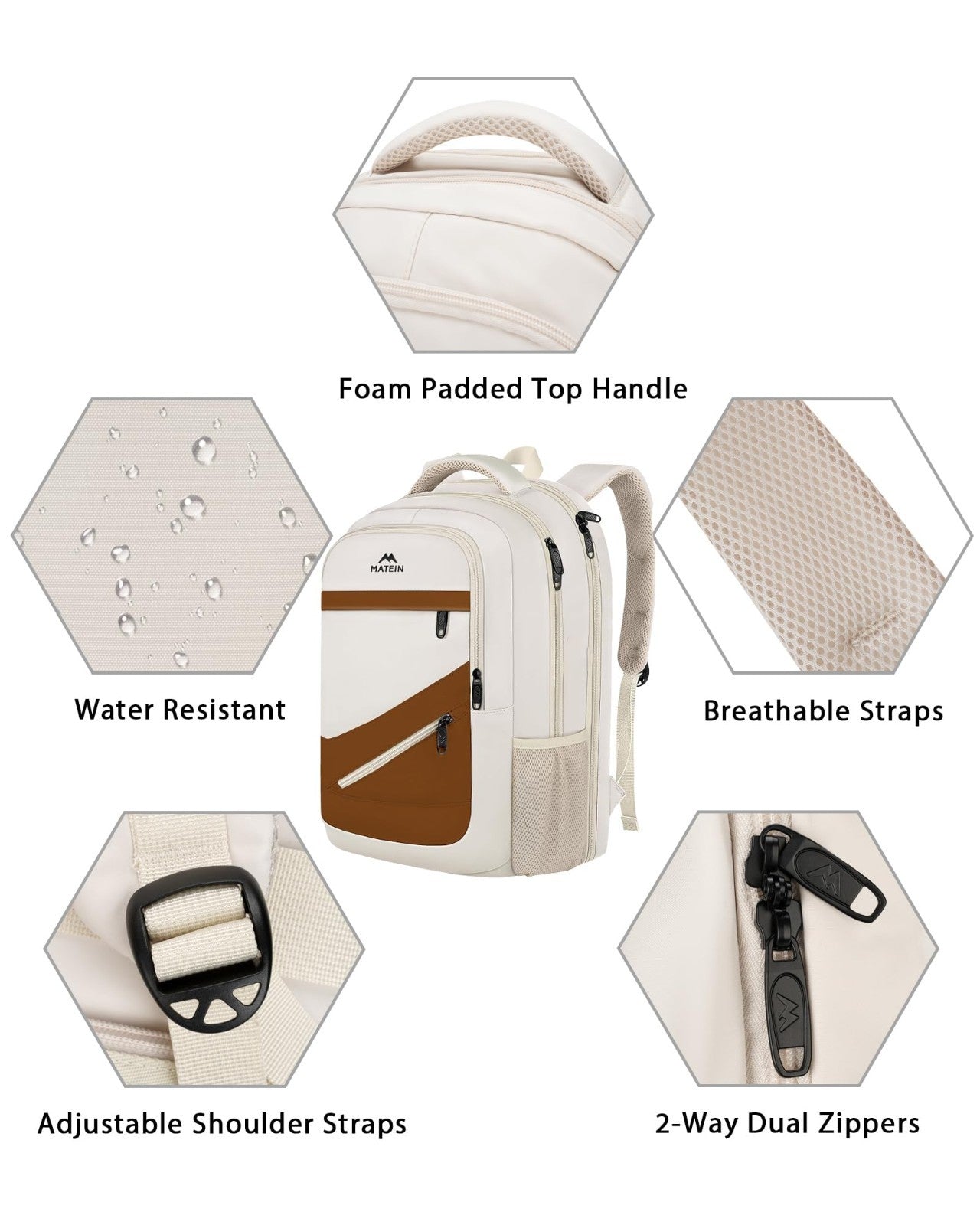 Water Resistant 17.3" Laptop Backpack for Women, Stylish Business Work Bag7