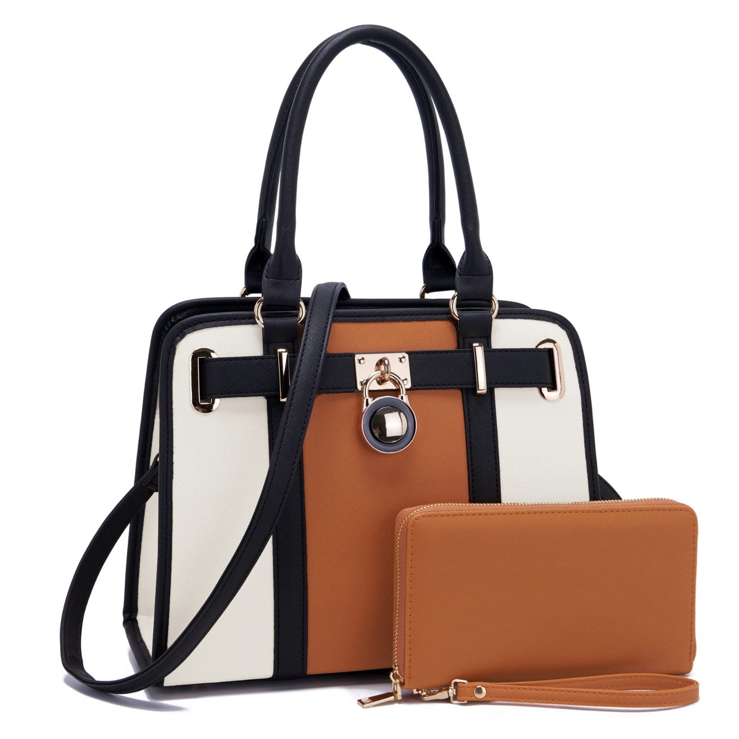 Stylish Structured Satchel Tote Handbag Set for Women with RFID Wallet - Fashion7