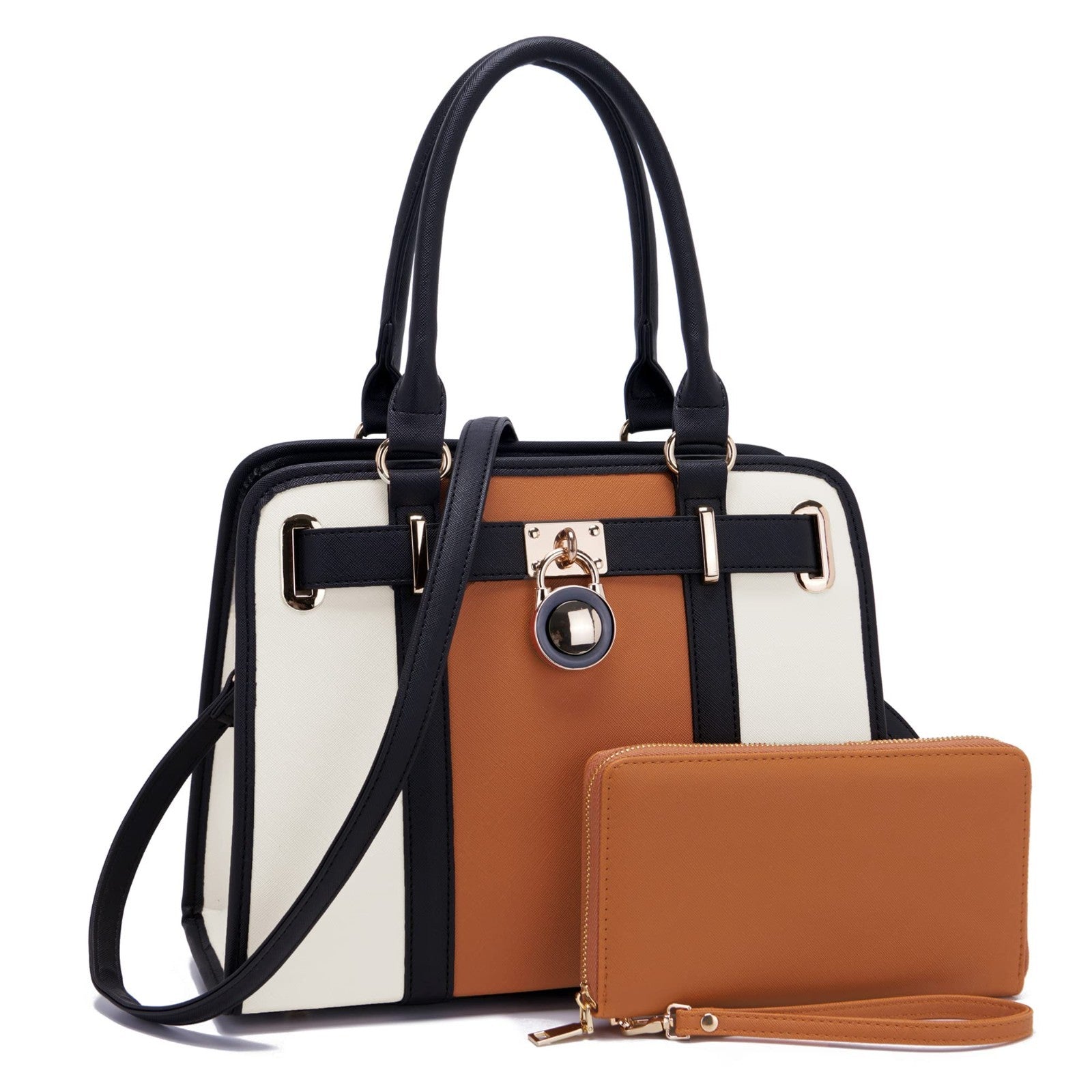 Stylish Structured Satchel Tote Handbag Set for Women with RFID Wallet - Fashion7