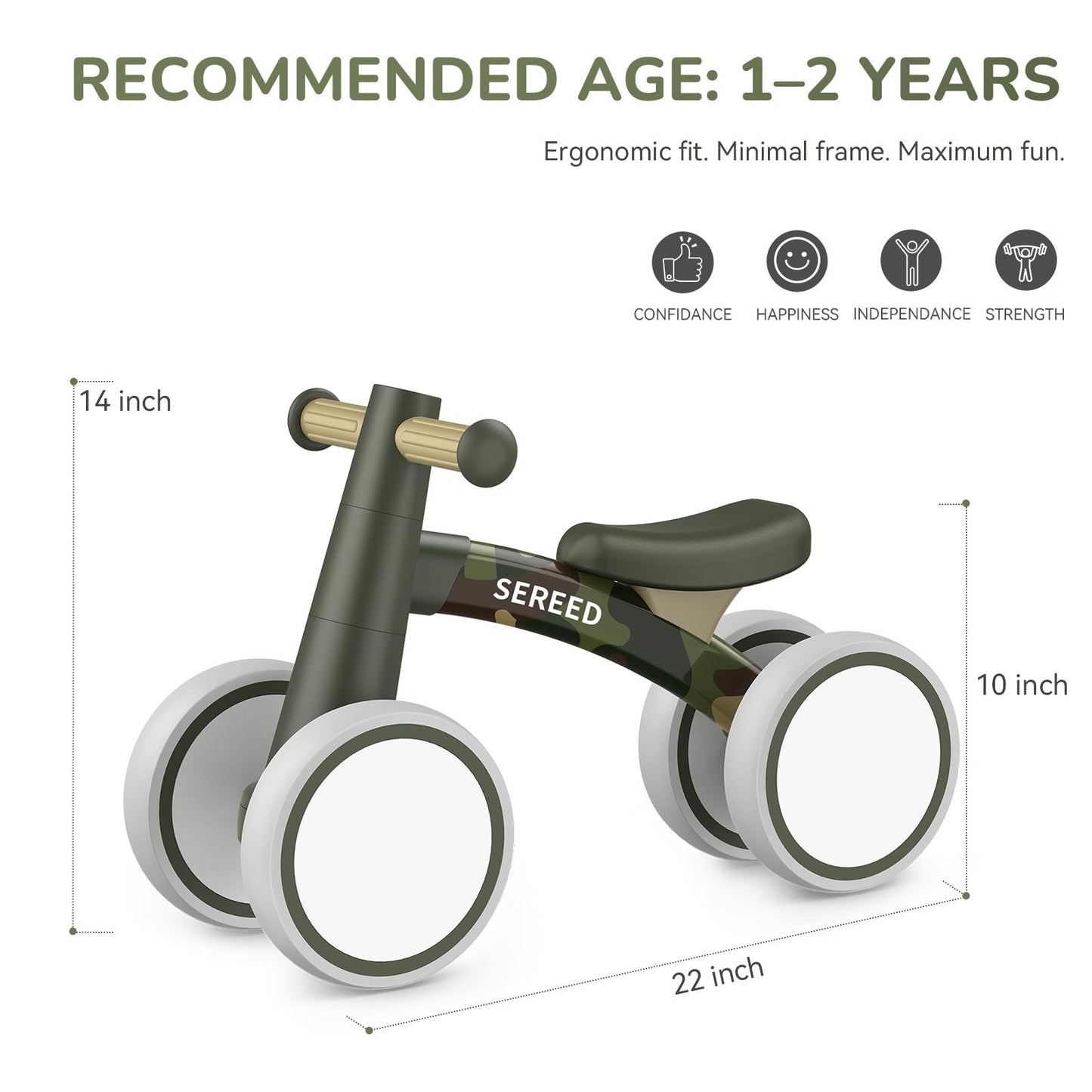 Toddler Balance Bike for 1 Year Old   4 Wheels, First Bike Gift for Boys & Girls6