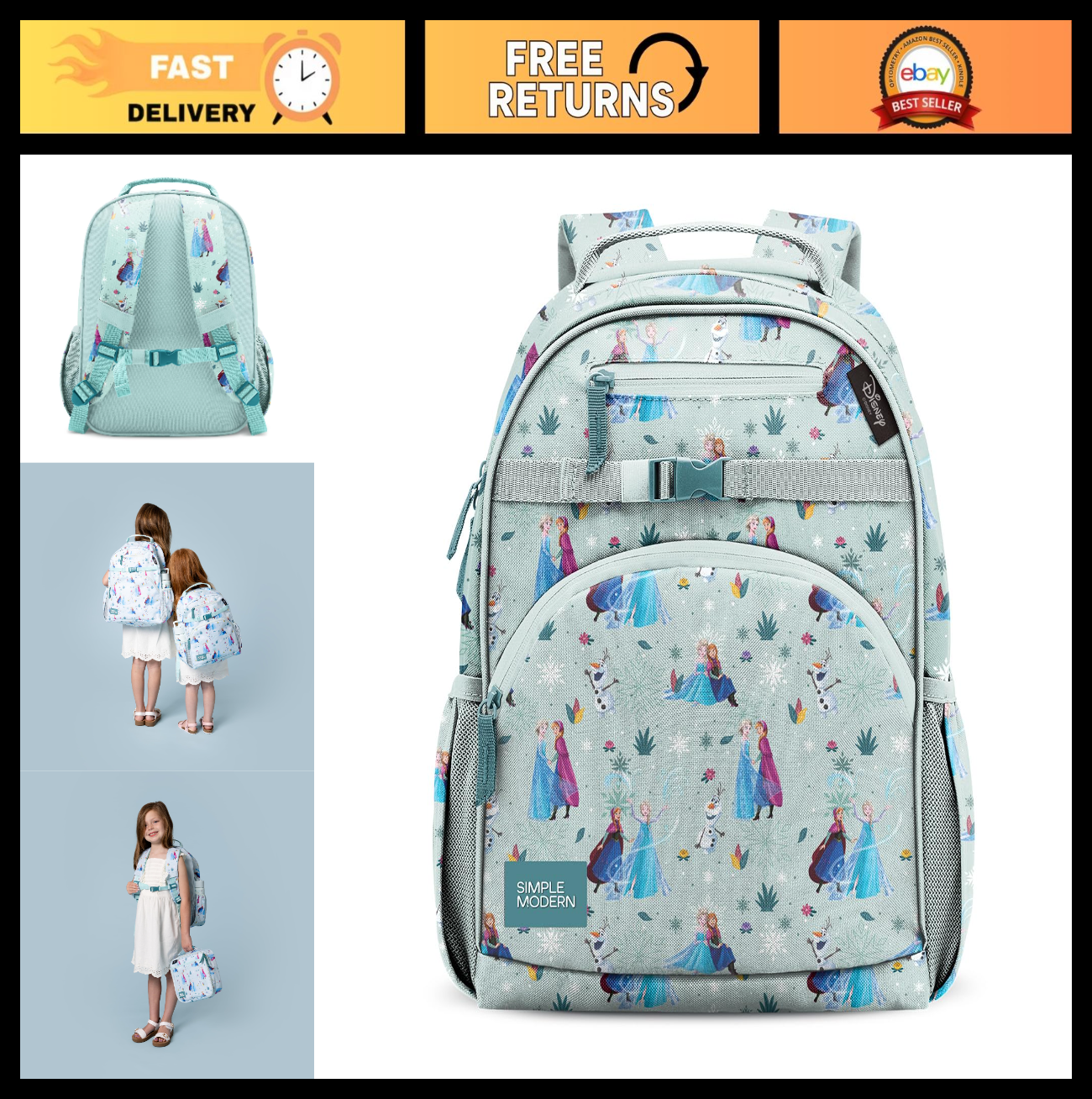 Disney Frozen Kids Backpack for School, 18L, Lightweight, Durable, Unisex0