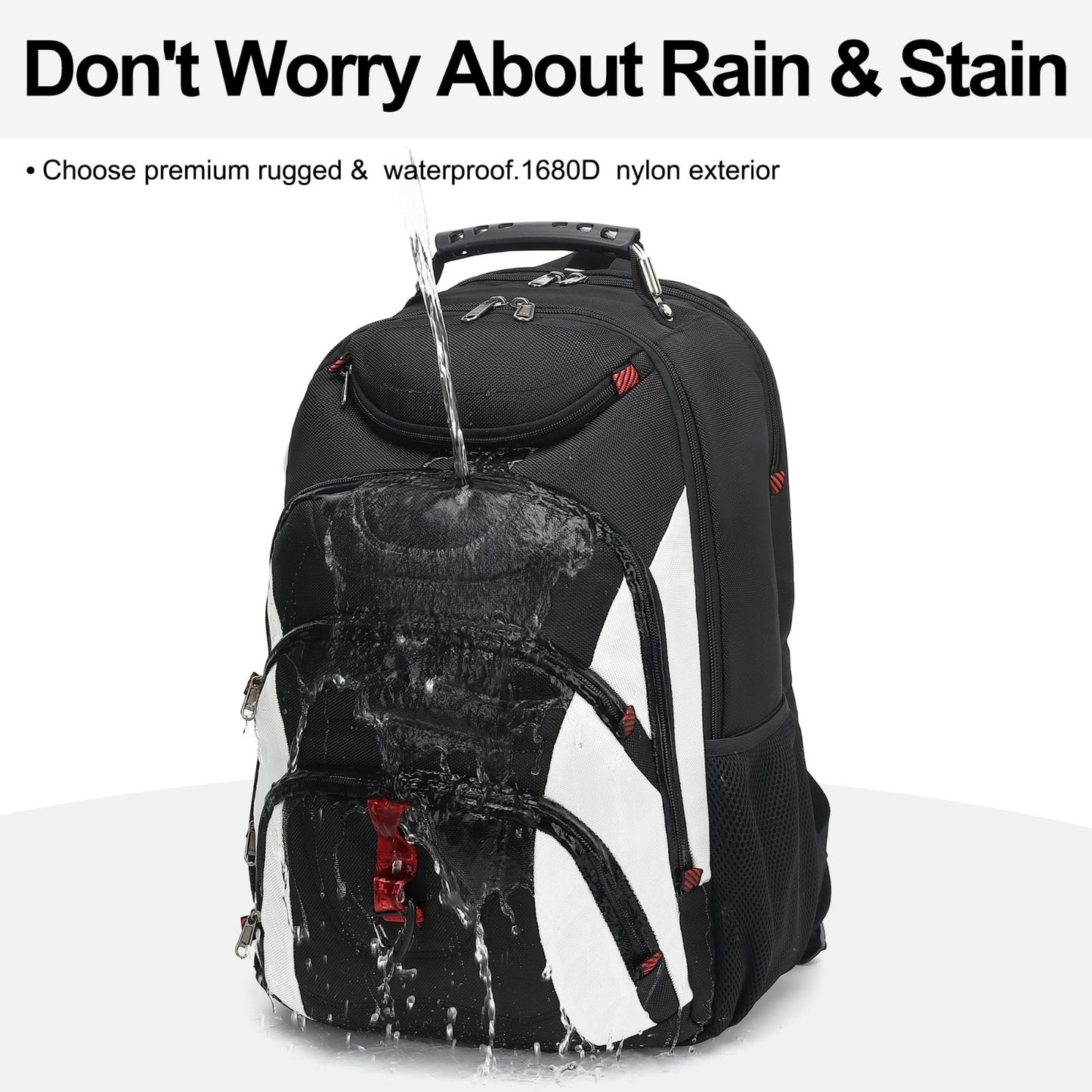 17.3" Waterproof Laptop Backpack with USB Port, Anti Theft Travel Bag for Work &5