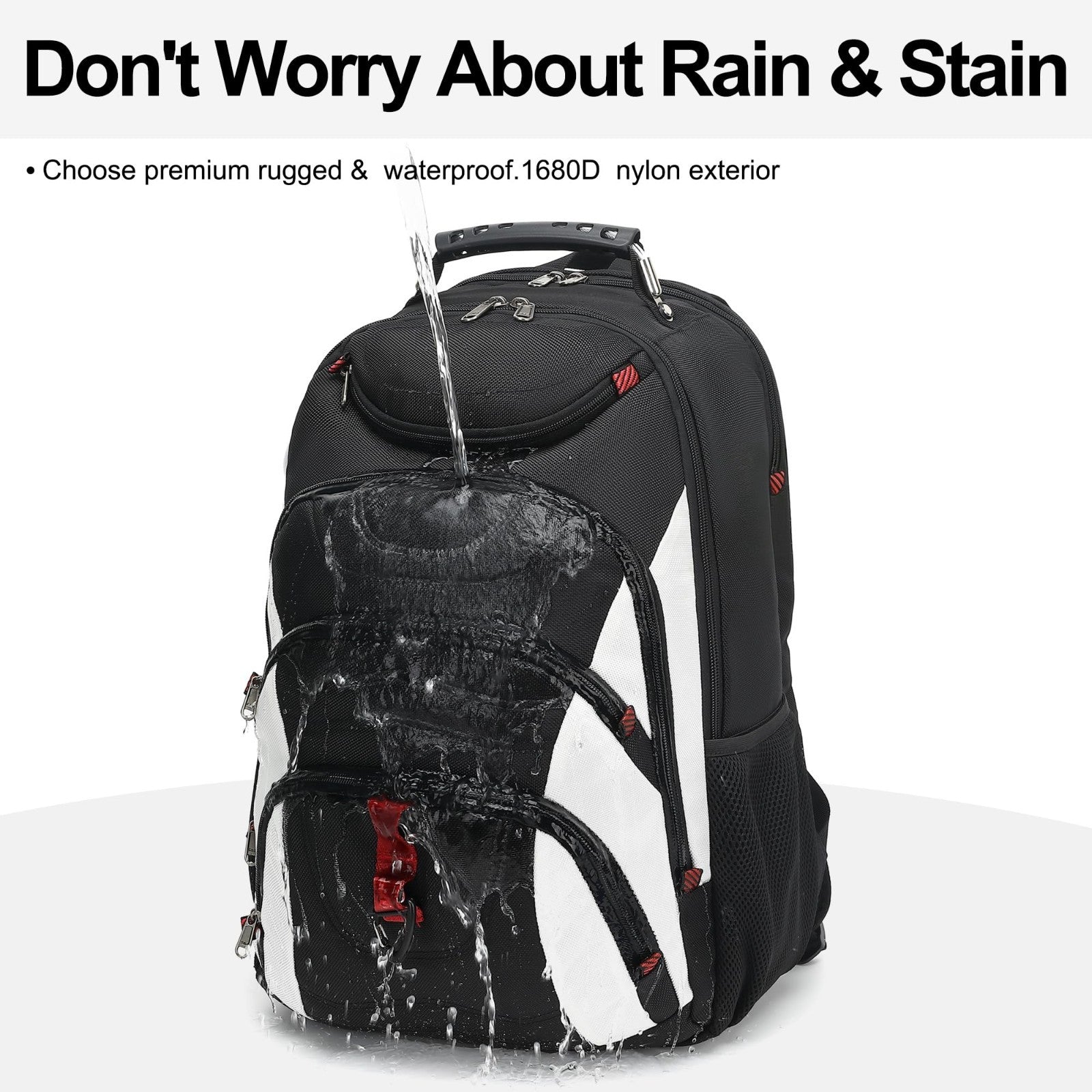 17.3" Waterproof Laptop Backpack with USB Port, Anti Theft Travel Bag for Work &5
