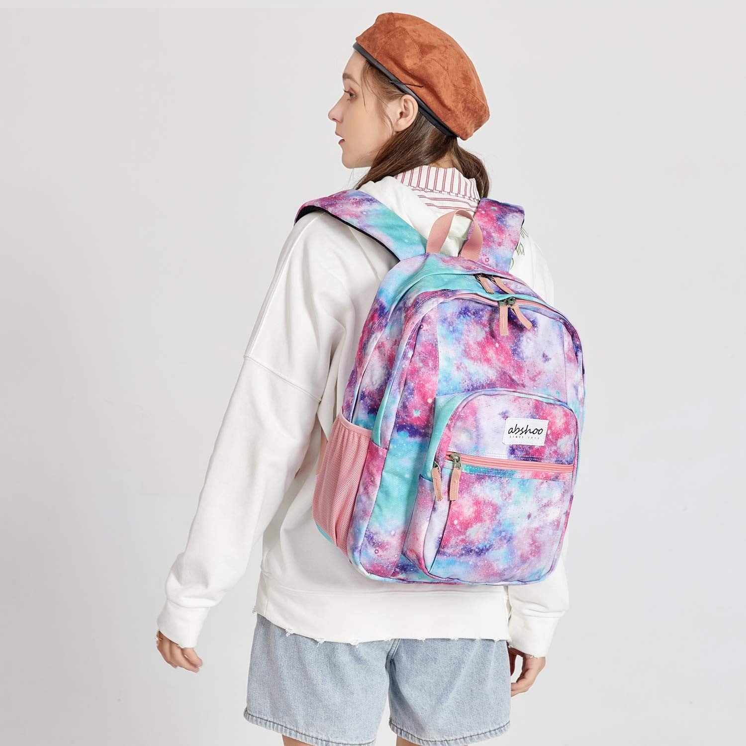 Galaxy Pink Women's School Backpack   Water Resistant Bookbag for College & Teen5