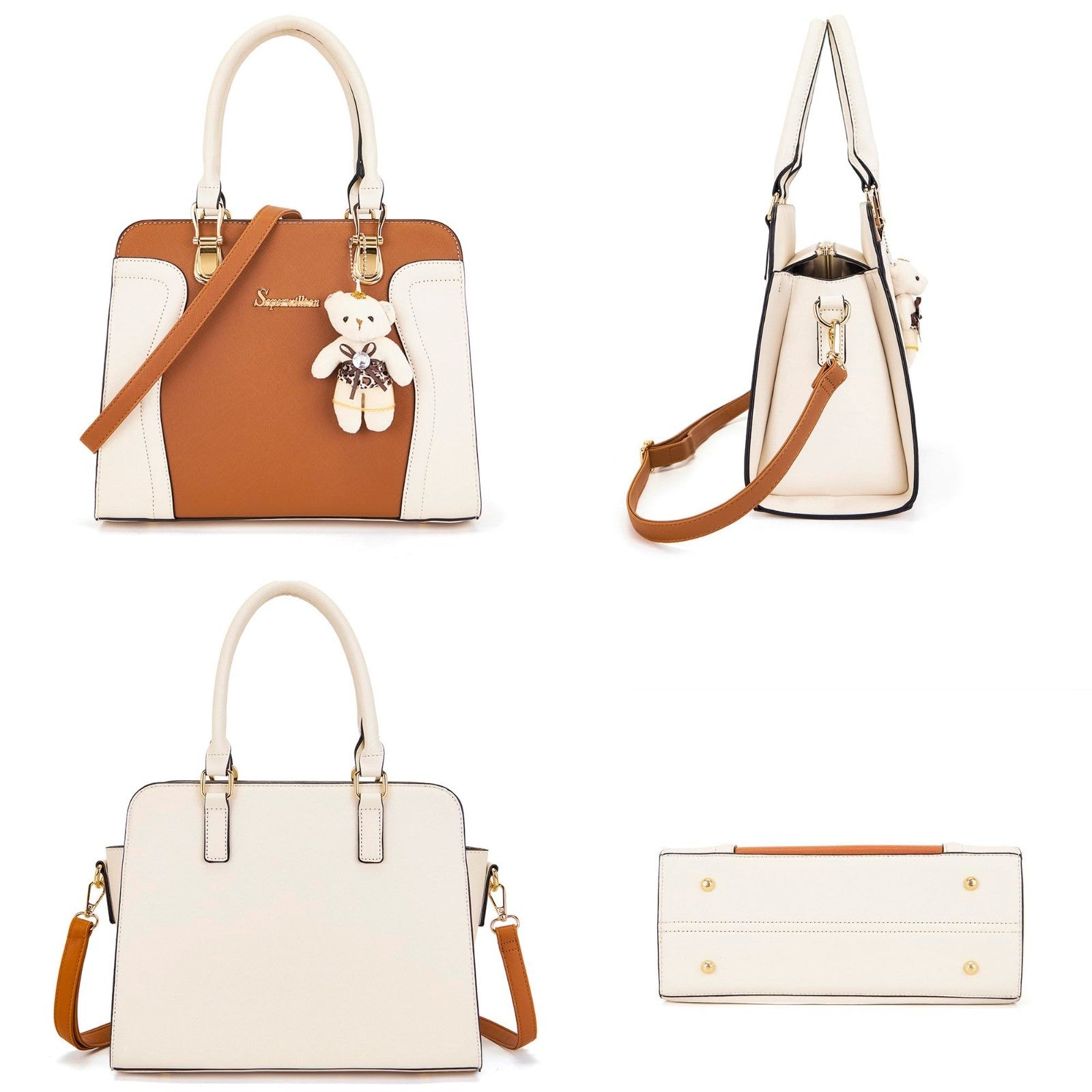 Stylish 3-Piece Handbag Set for Women - Shoulder Bag, Satchel & Wallet Combo3