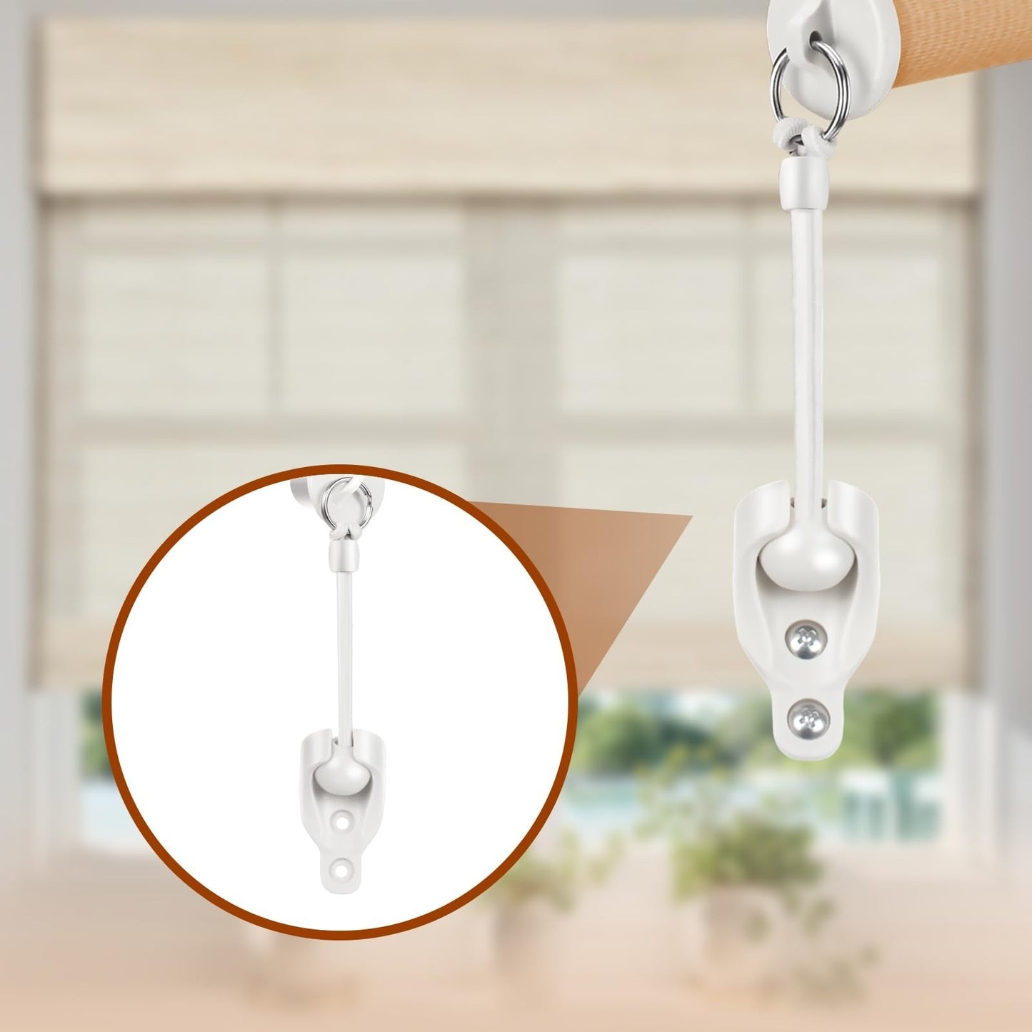 Outdoor Roller Shade Bungee Kit & End Cap, Weather Resistant, 3 White Parts7