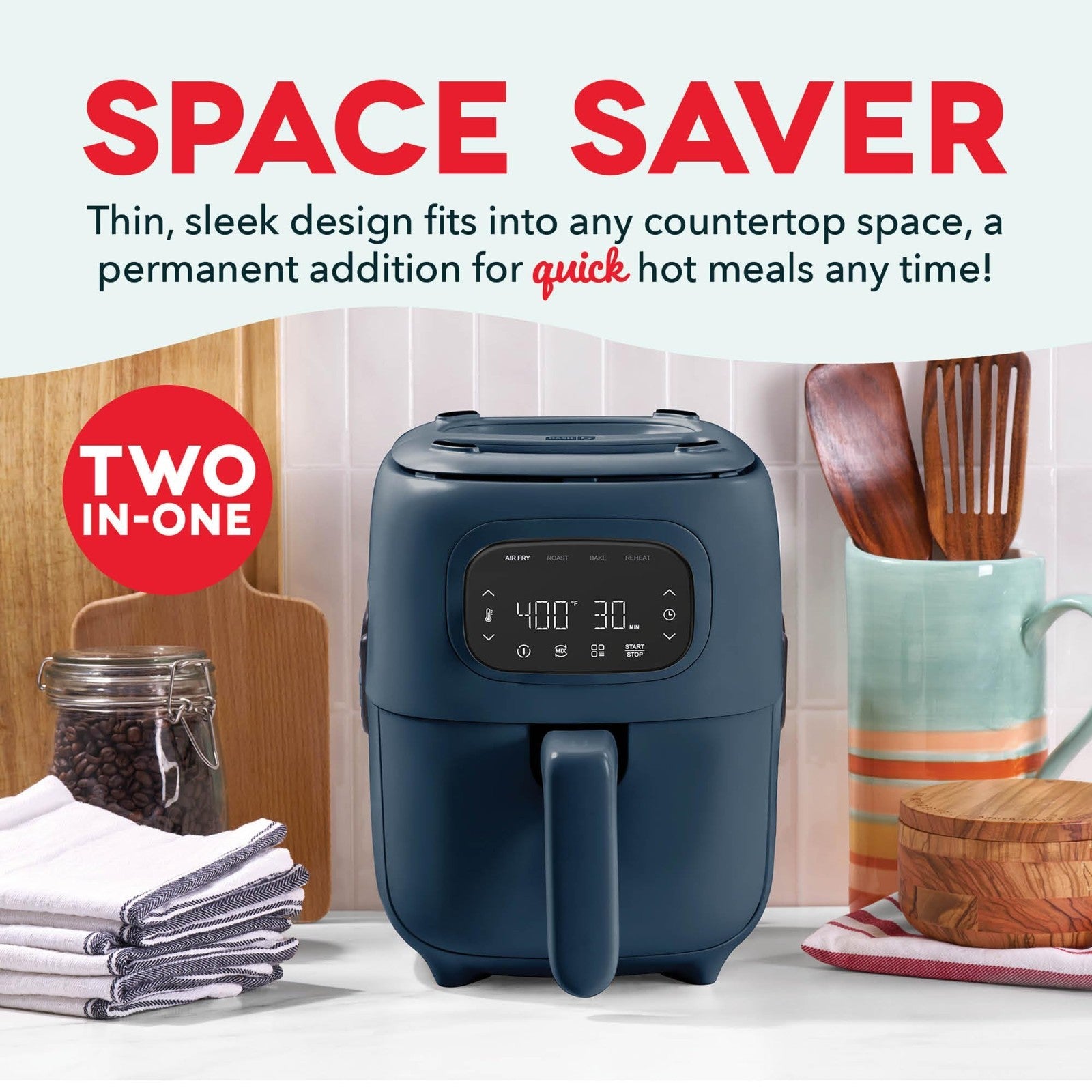 Digital 2-in-1 Air Fryer & Grill - Touchscreen, Nonstick Plate, Dehydrate Functi5