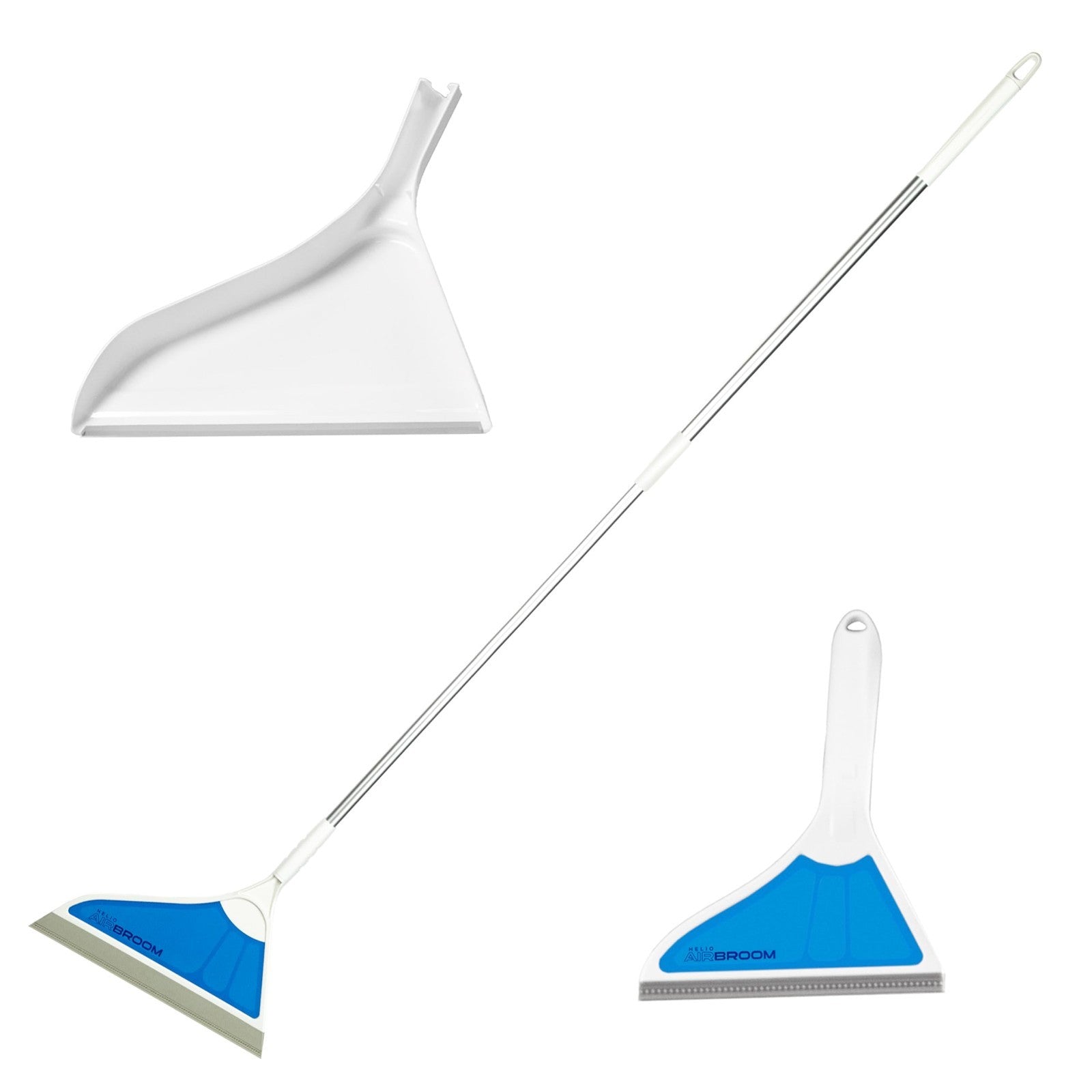 3-Piece Wet/Dry Cleaning Set - AirBroom Sweeper, Squeegee & Dustpan Combo1