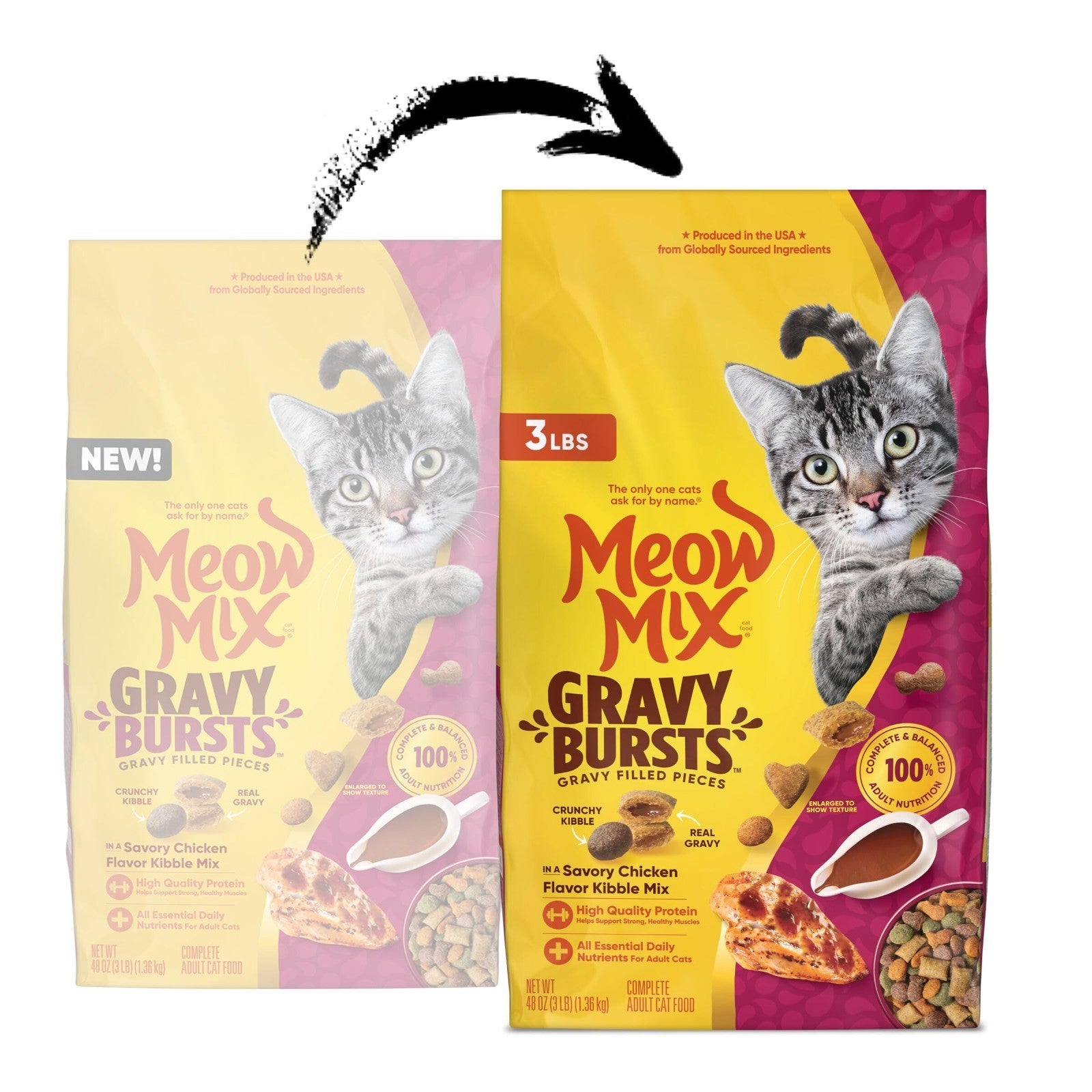Savory Gravy Bursts Dry Cat Food, 3 lb Bag   Flavorful & Nutritious for Cats2