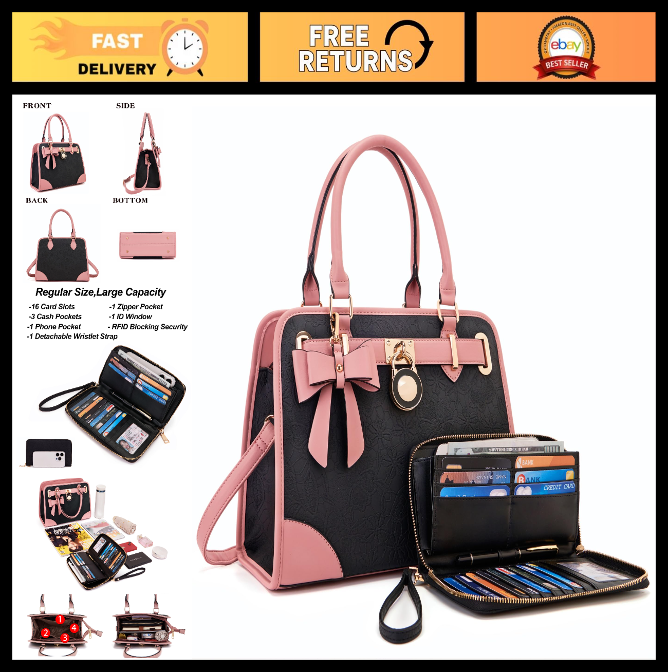 Versatile Women's Handbag - Stylish Tote, Satchel, Wallet & Shoulder Bag0