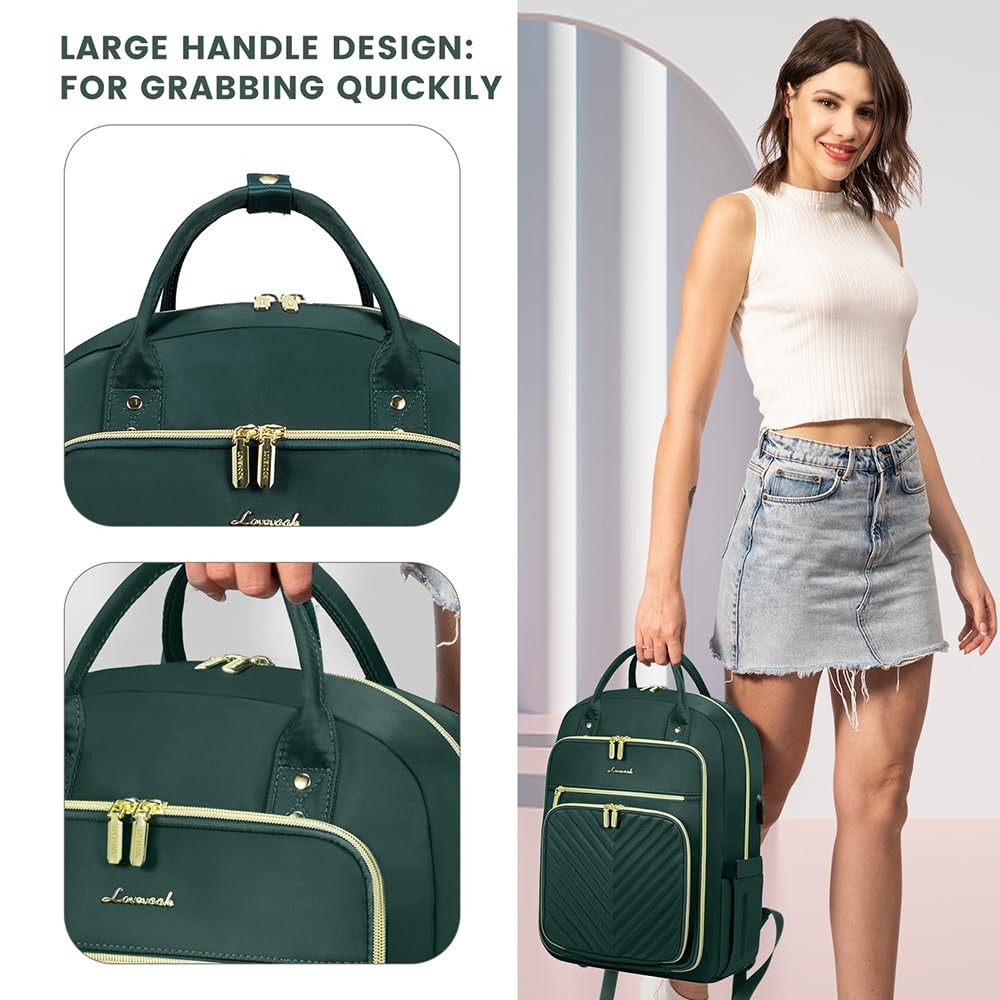 Stylish Water Resistant Laptop Backpack for Women   Travel, Work, Business, Nurs7