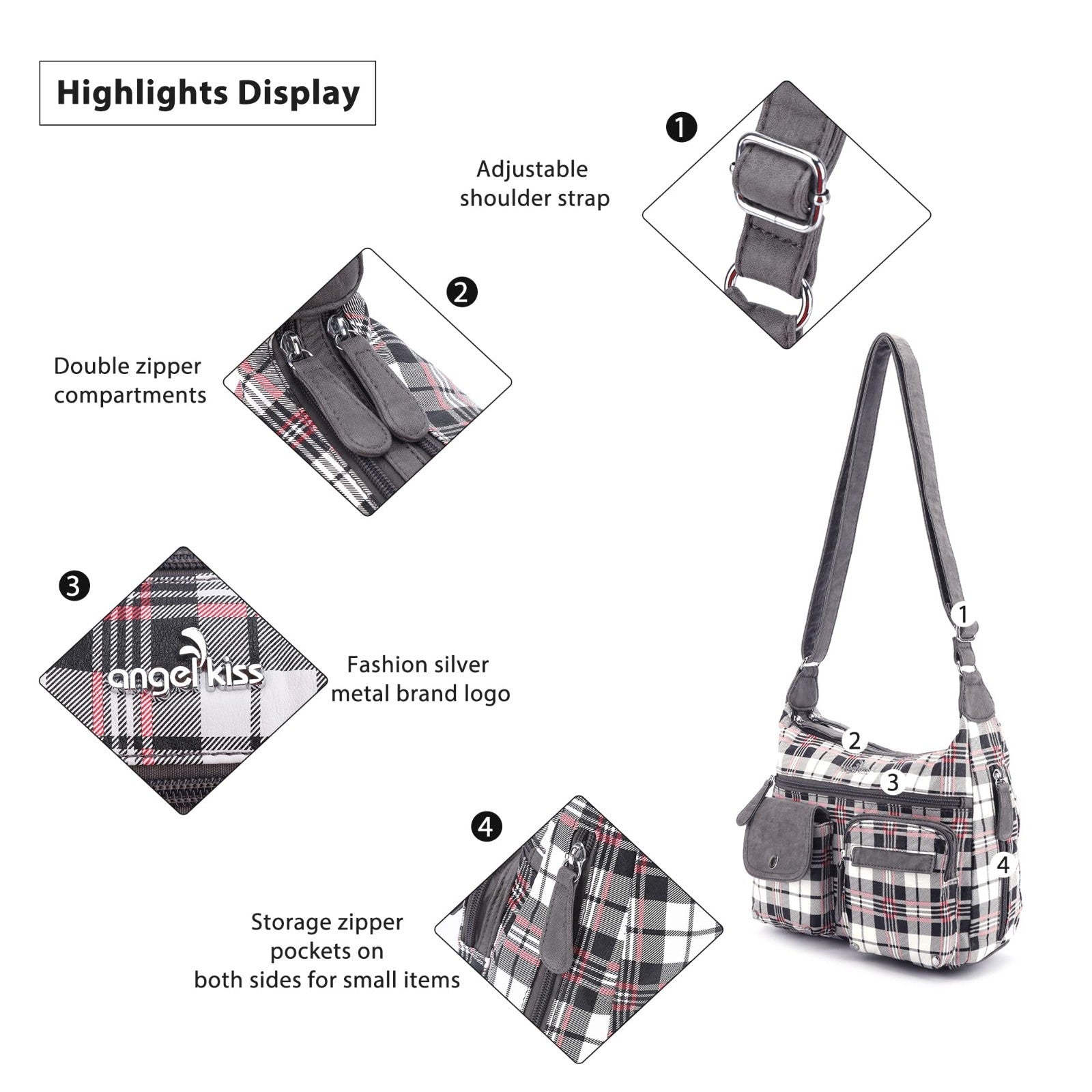 Stylish Crossbody Bags for Women   Medium Faux Leather Shoulder Handbags & Purse5