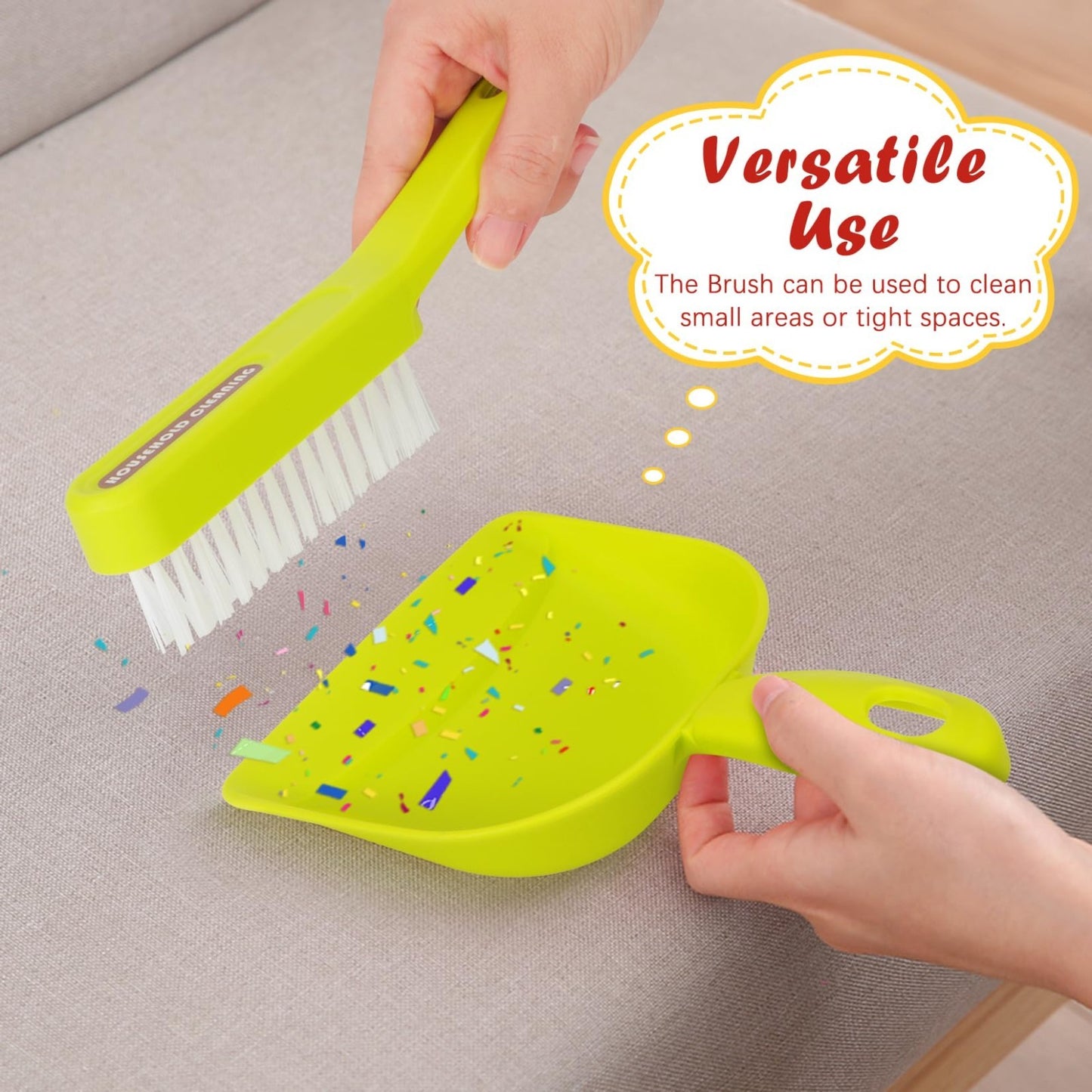 Kids Cleaning Toy Set - 6PCS Broom & Dustpan Pretend Play for Ages 3-6, Role Pla6