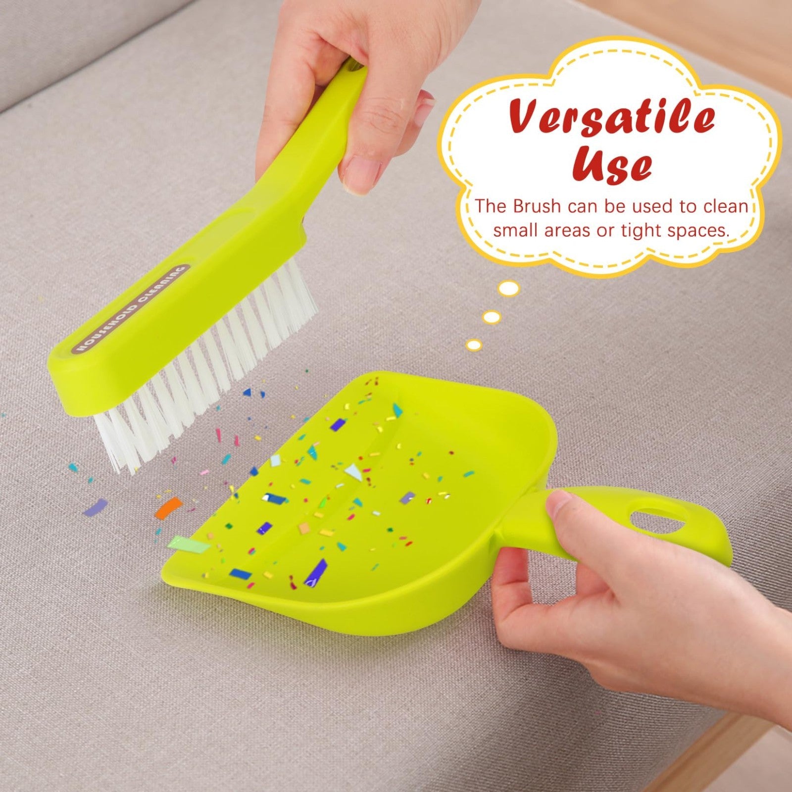 Kids Cleaning Toy Set - 6PCS Broom & Dustpan Pretend Play for Ages 3-6, Role Pla6