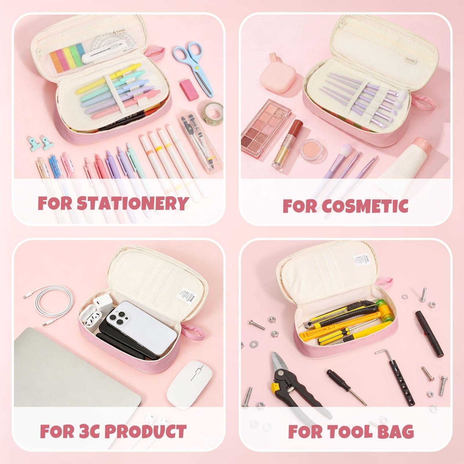 Kawaii Big Capacity Pencil Case, Personalized Zipper Pouch, Cute Stationery Orga7