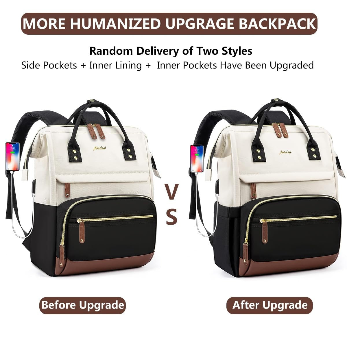 Large Capacity Laptop Backpack for Women, 17" USB Port Casual Travel Bag, Waterp7