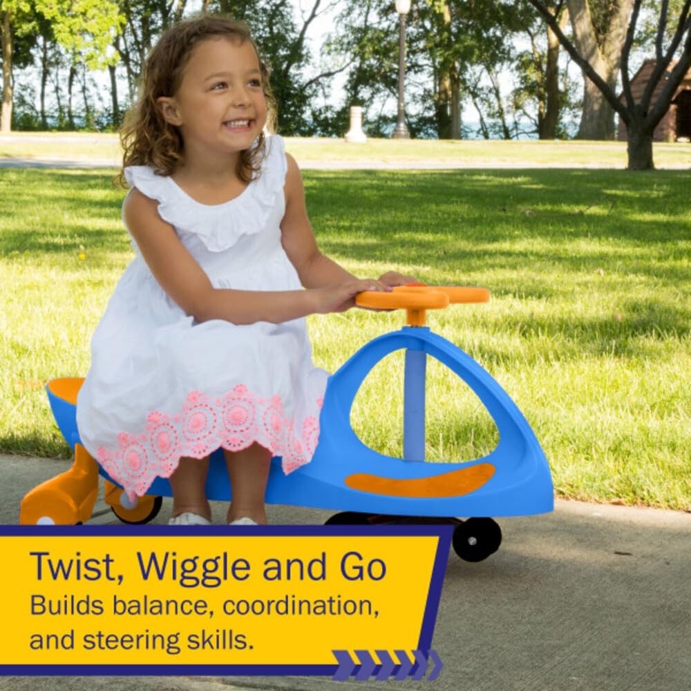 Wiggle Car Ride-On Toy for Kids Ages 3+, Fun Blue Outdoor Vehicle2