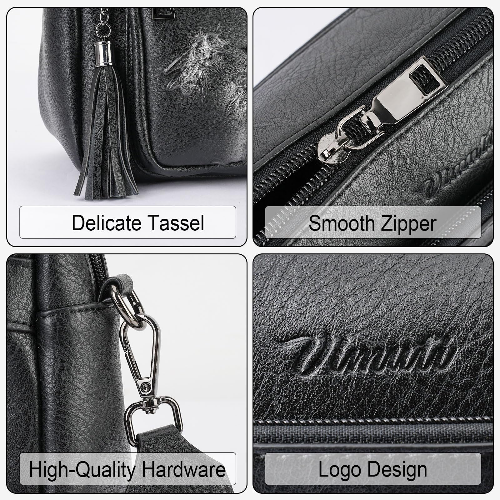 Stylish Vegan Leather Crossbody Bag for Women, Embossed Design, Fashion Purse4