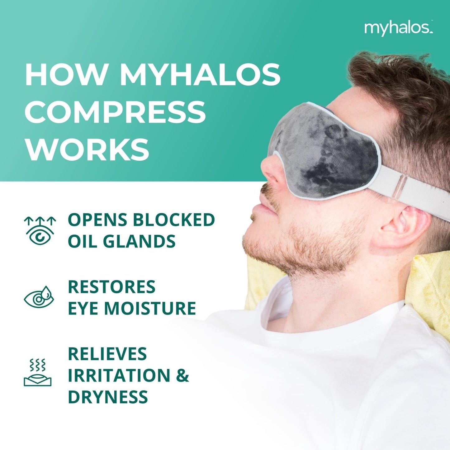 Heated Eye Mask for Dry Eyes & Blepharitis Relief | Reusable Microwavable Warm C5