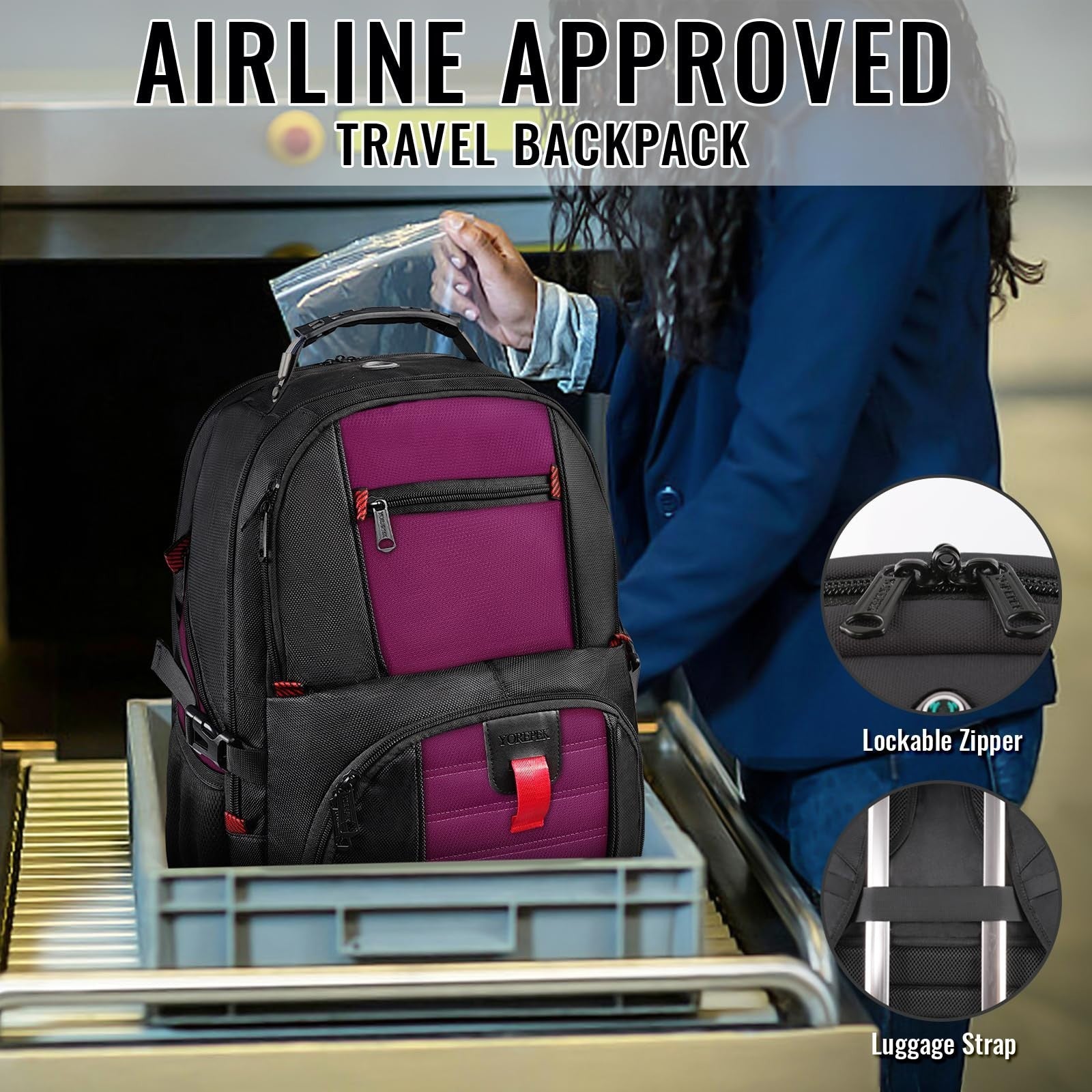 Large Laptop Backpack for Women   Heavy Duty Travel Bag, Stylish & Durable4