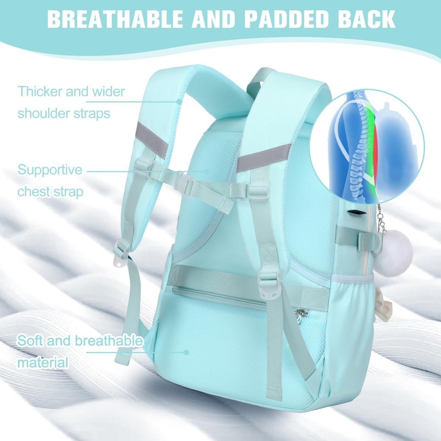 Cute Bow Backpack for Girls   School Bag Set with Lunch Bag & Pen Case4