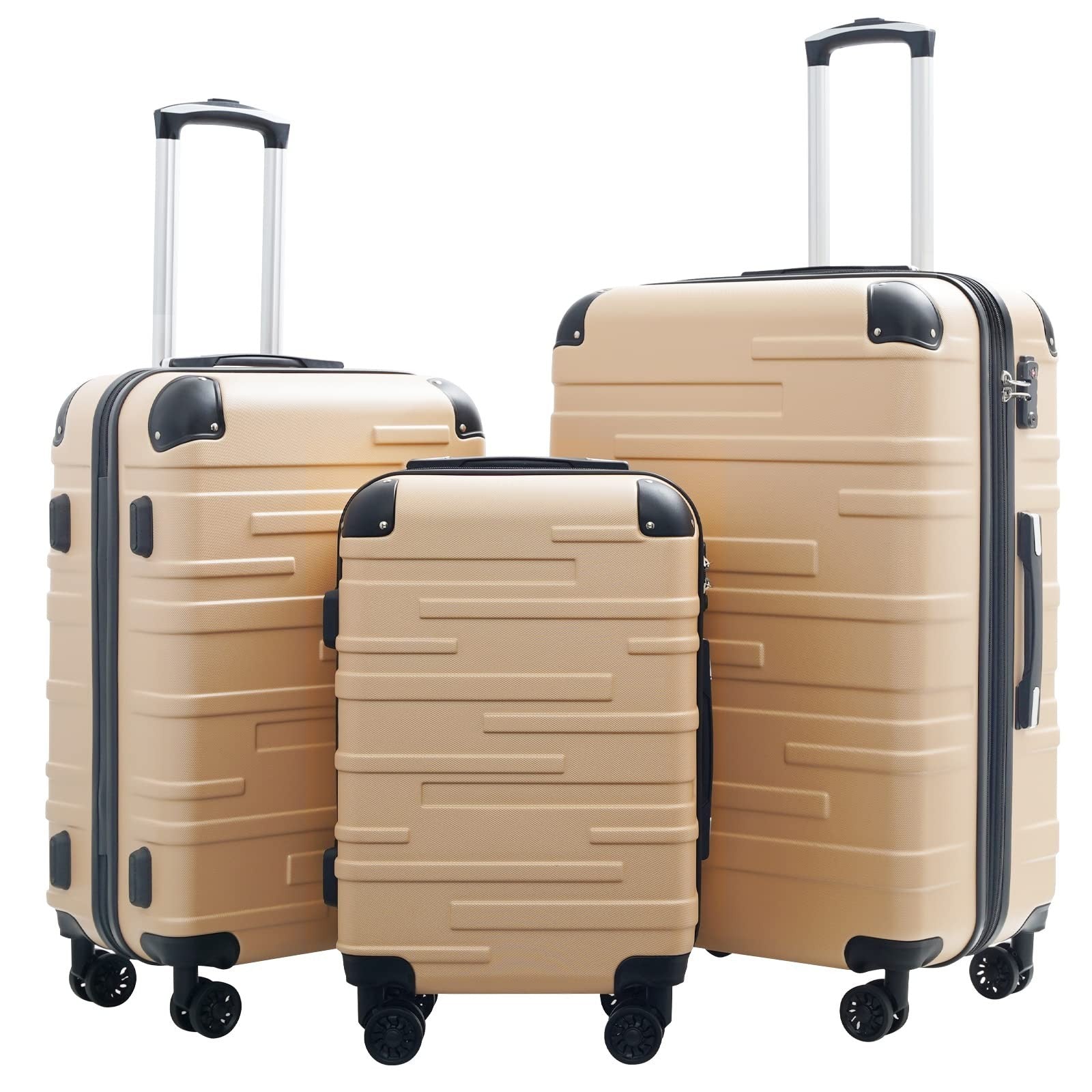 3-Piece Hardside Luggage Set - Scratch-Resistant, TSA Lock, 360° Spinner Wheels1