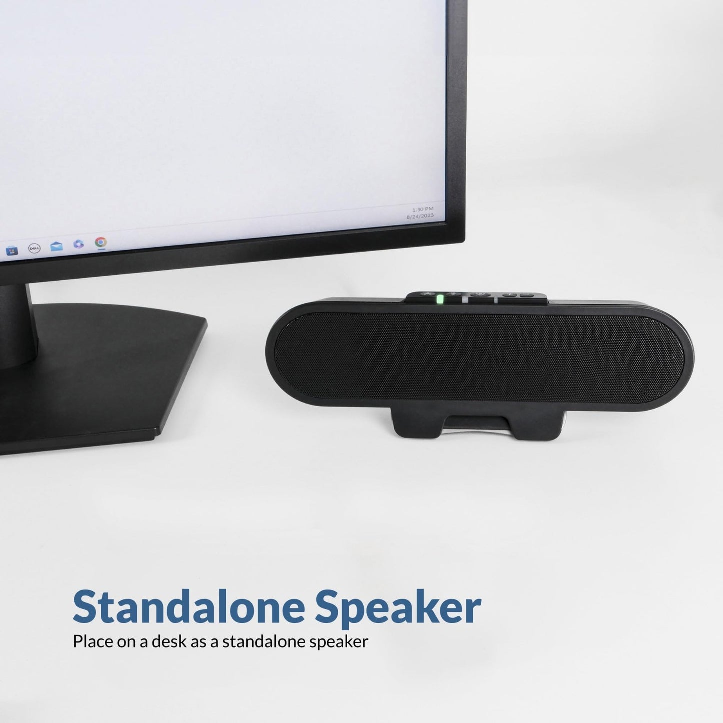 USB & Bluetooth Speaker Bar, 20W PC Speaker with Speakerphone, Clamps to Monitor5