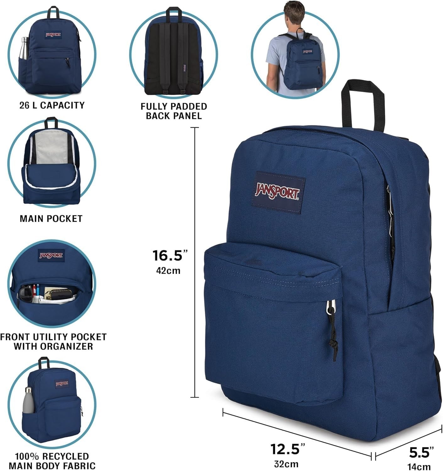 Durable Lightweight Backpack for School, Travel, Hiking   Large Capacity, Multip8