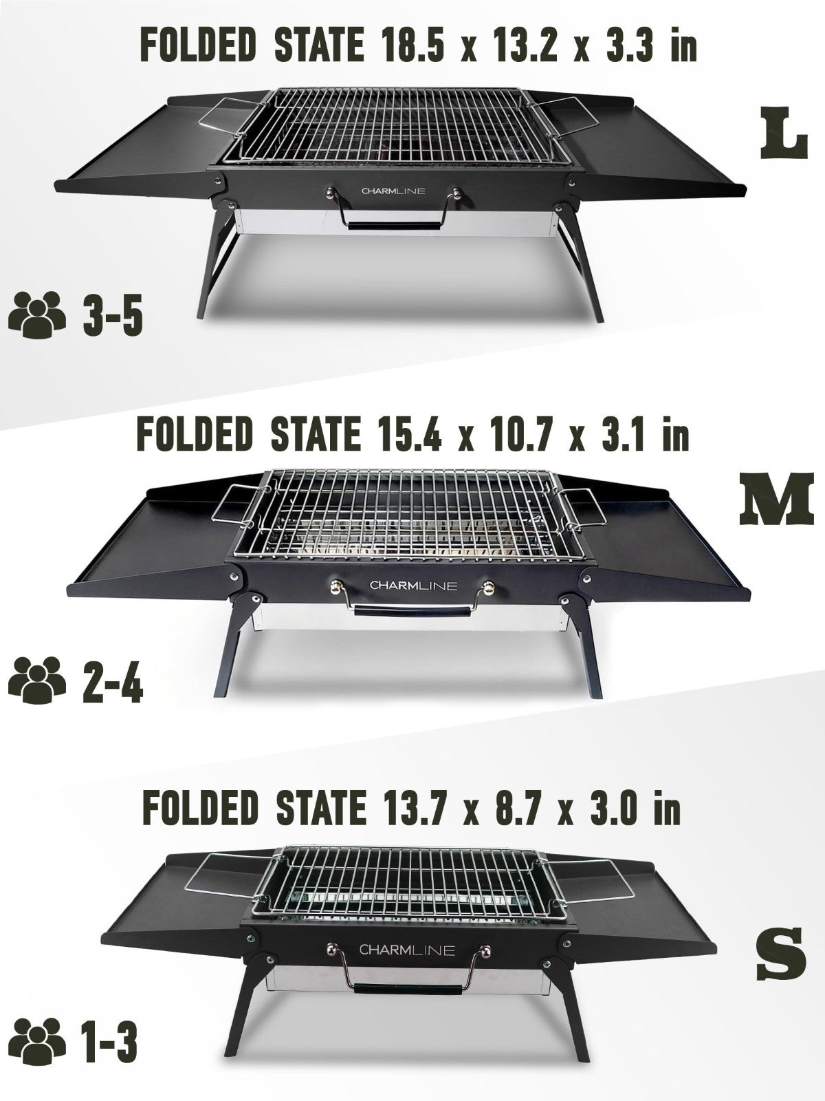 Compact 14x9" Foldable Charcoal Grill - Portable BBQ for Camping, Picnics, Beach8