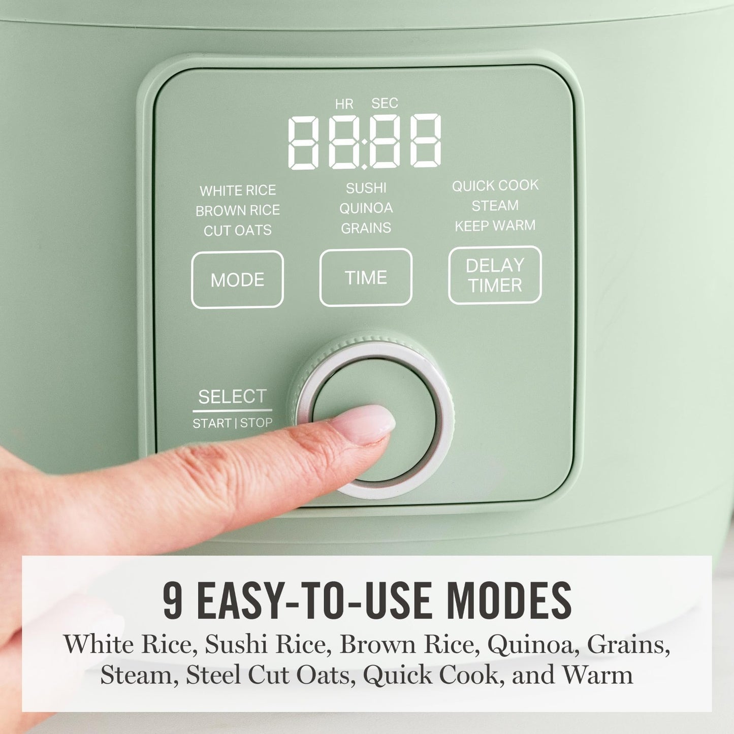 4-Cup Rice Cooker, Ceramic Non-Stick Pot, Keep Warm, Steam Basket, Quick Cook, G4