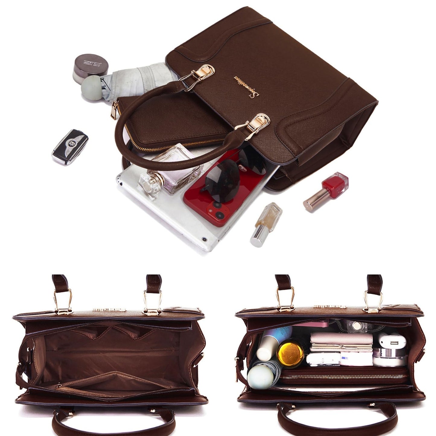Stylish 3pcs Women's Shoulder Handbags Set - Satchel Purse & Wallet Included5