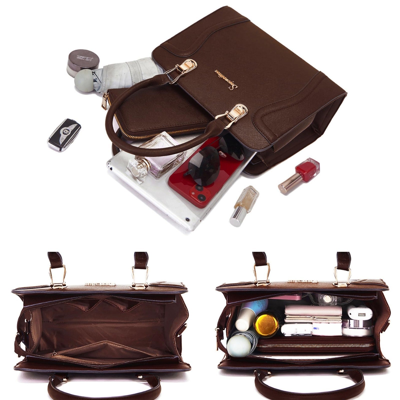 Stylish 3pcs Women's Shoulder Handbags Set - Satchel Purse & Wallet Included5