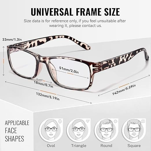 2.5x Professional Reading Glasses - All-Day Comfort, Blue Light Protection, FSA-3