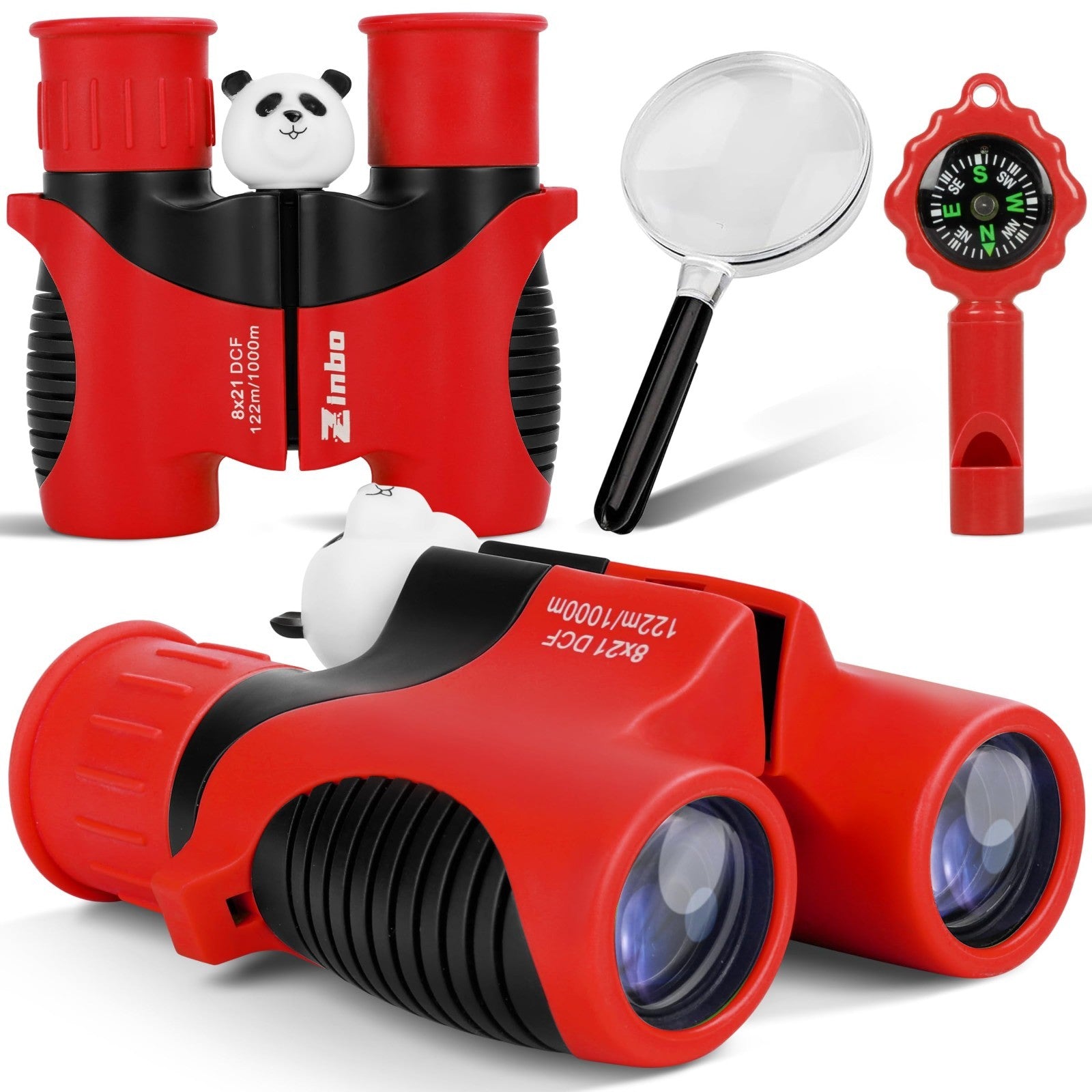 Kids Binoculars 8x21 High Resolution Optics with Magnifying Glass & Compass   Ou1