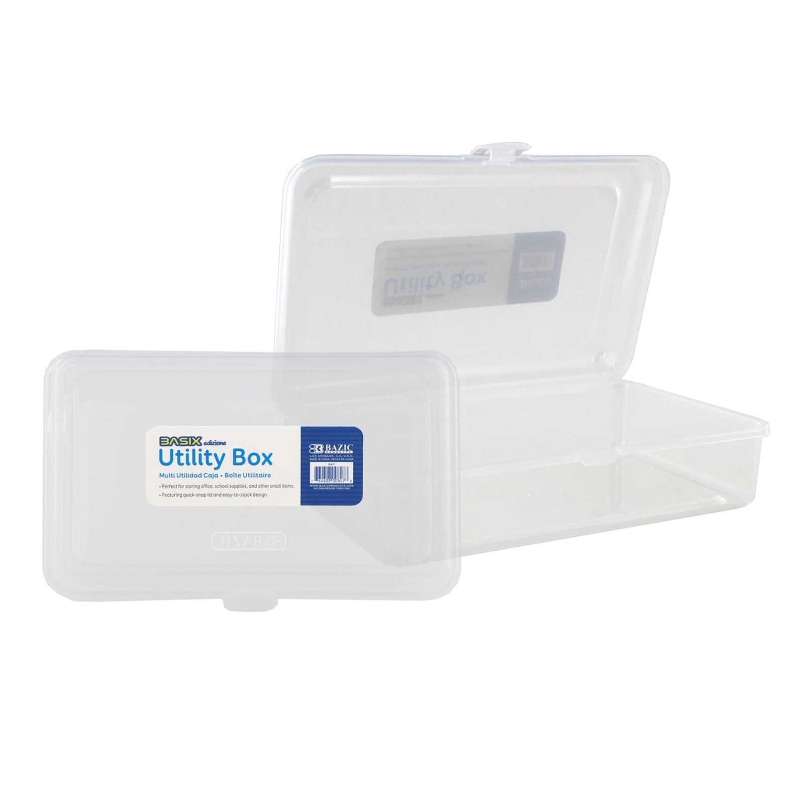 Clear Plastic Pencil Case   Multi Purpose Storage Box for School Supplies, Kids1