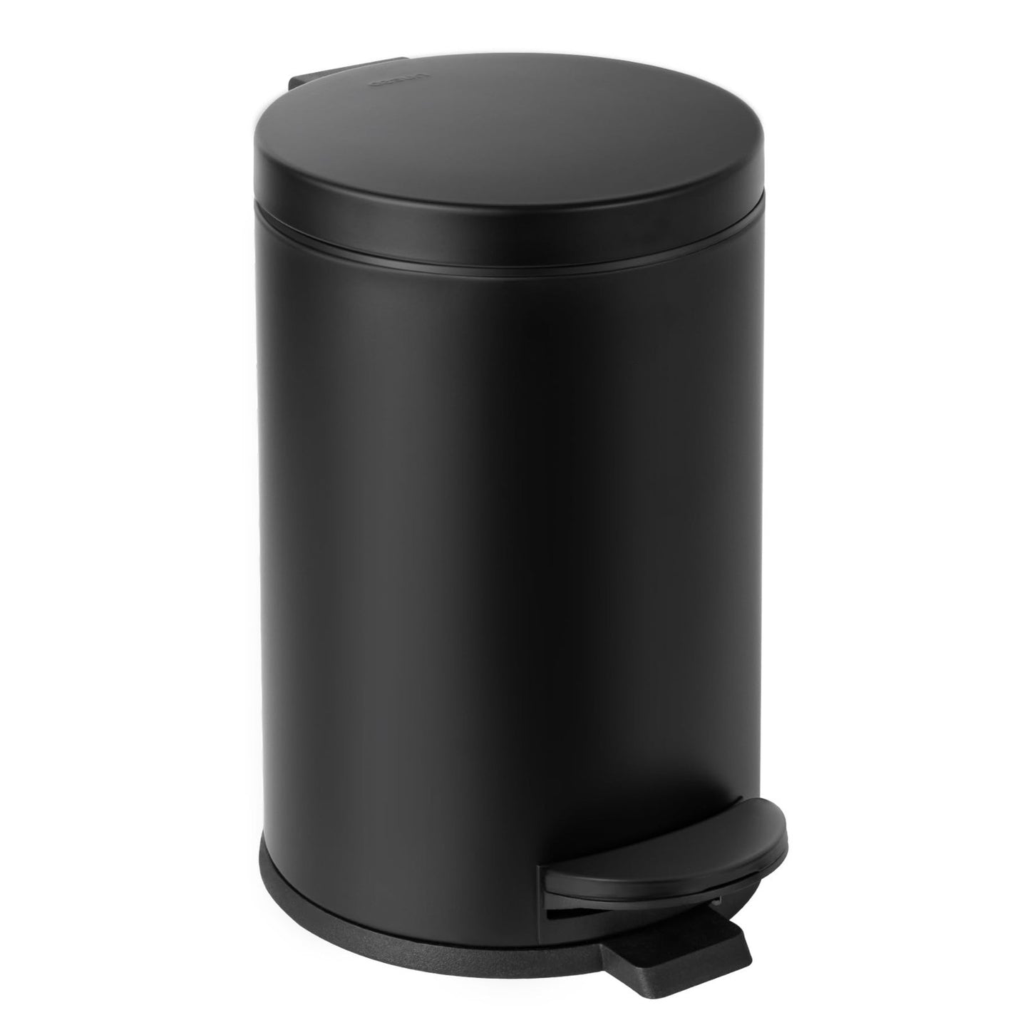 Small Round Bathroom Trash Can with Lid   1.2 Gal, Soft Close, Stainless Steel,1