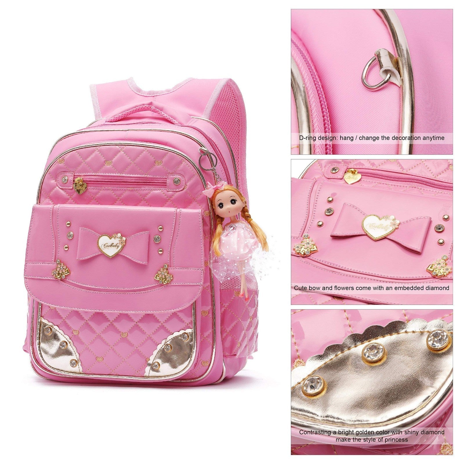 Cute Waterproof Backpack for Girls   Large Toddler School Bag & Travel Daypack3