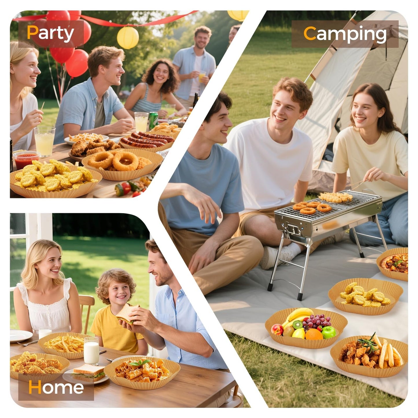 125Pcs 8" Square Air Fryer Liners   Non Stick, Waterproof Parchment Sheets for B5
