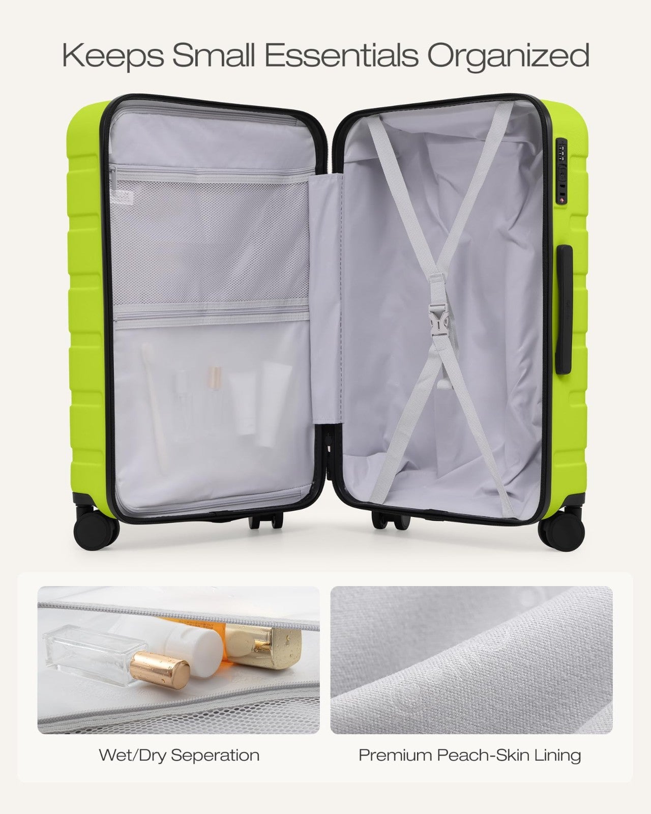 Lightweight 3-Piece Hardshell Luggage Set - Expandable, 360° Spinner Wheels, TSA3