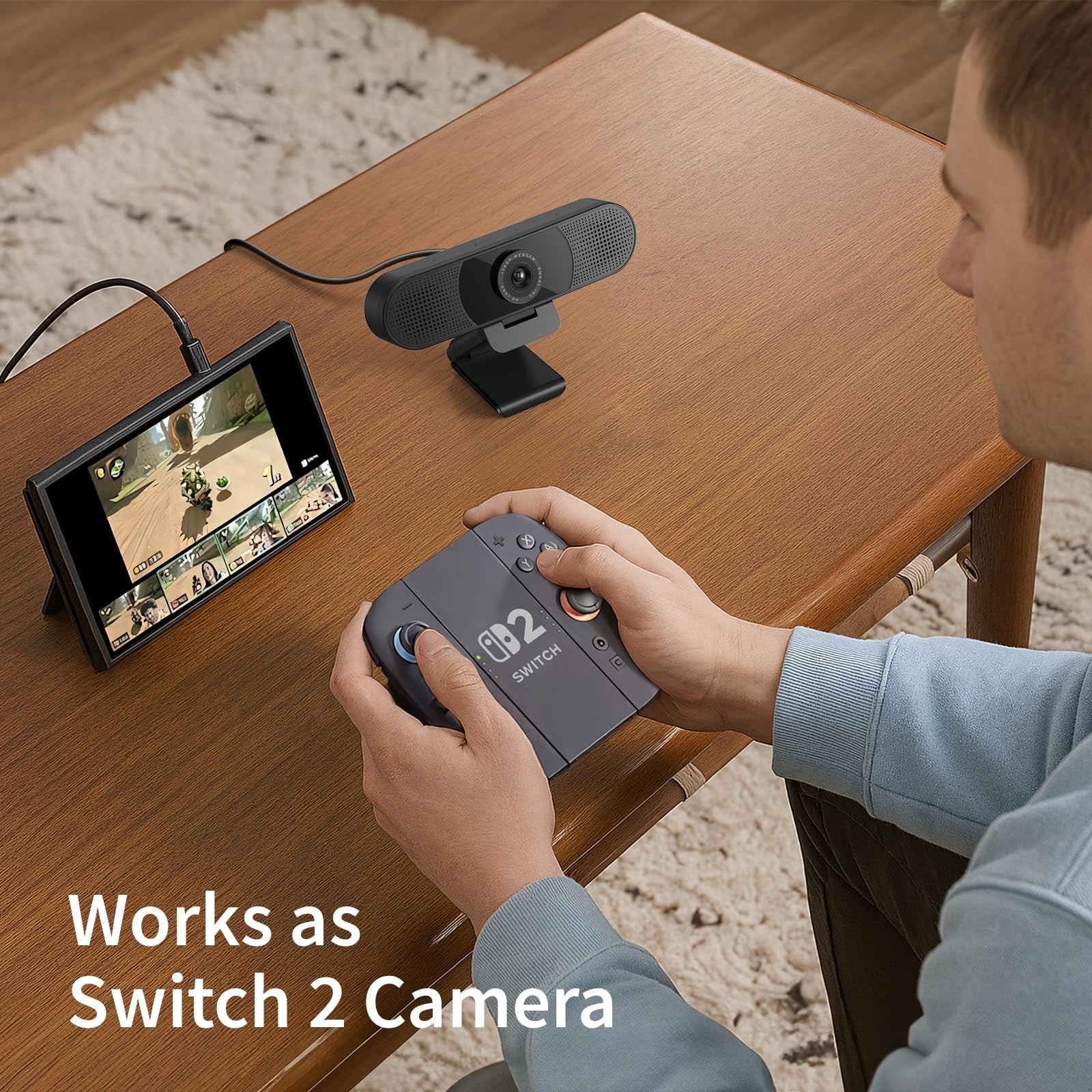 1080P Webcam with Microphone, 90°FOV USB Streaming Camera for Zoom/Teams/YouTube8