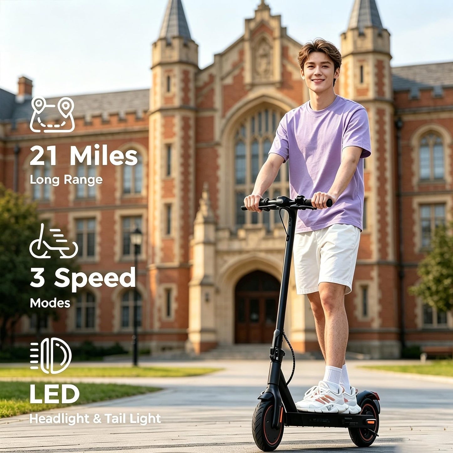 Powerful Electric Scooter for Adults - 1200W/1000W/500W Motor, 10"/8.5" Tires, A6