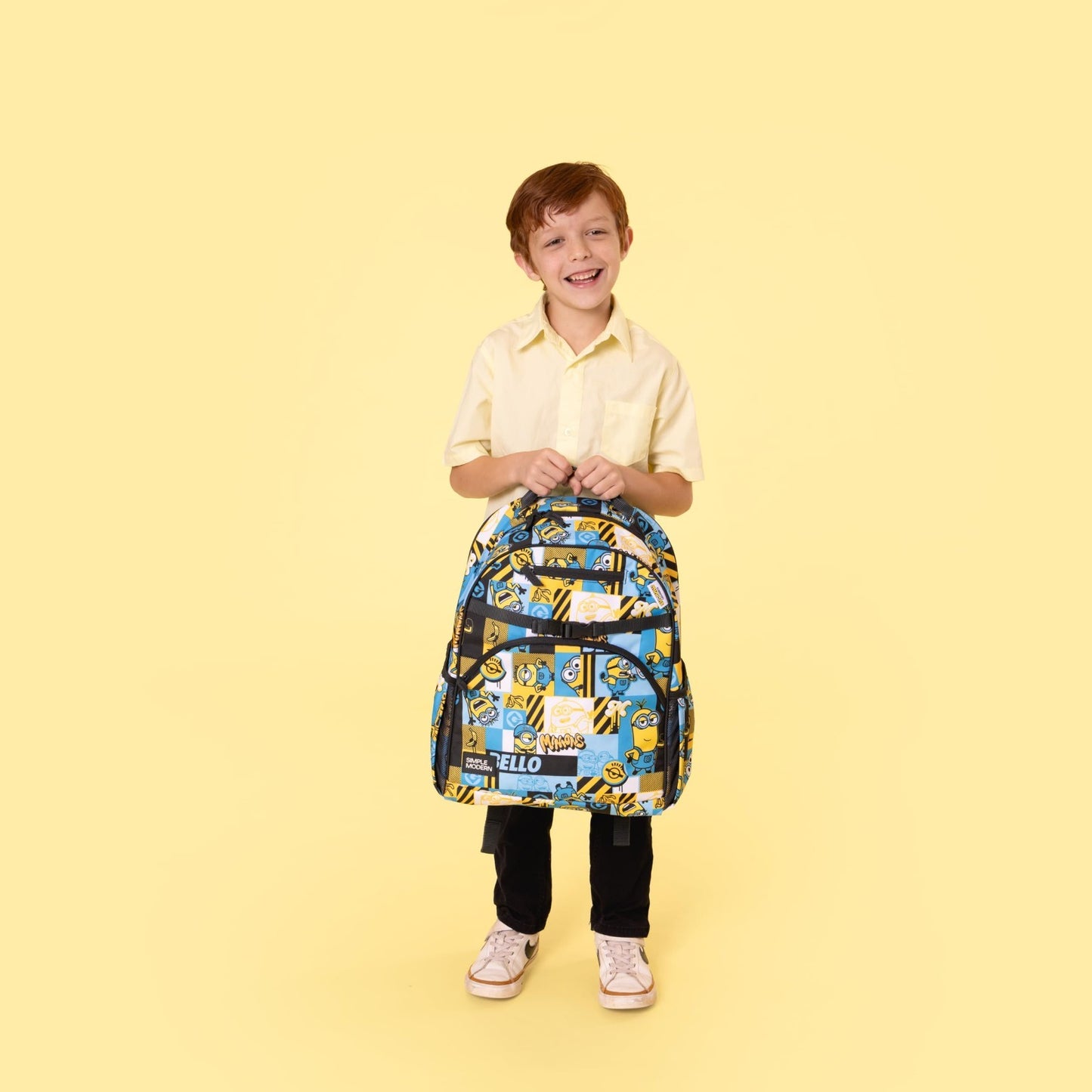 Kids Minions Backpack for School, 18L, Durable, Lightweight, Fun Design, Boys &3
