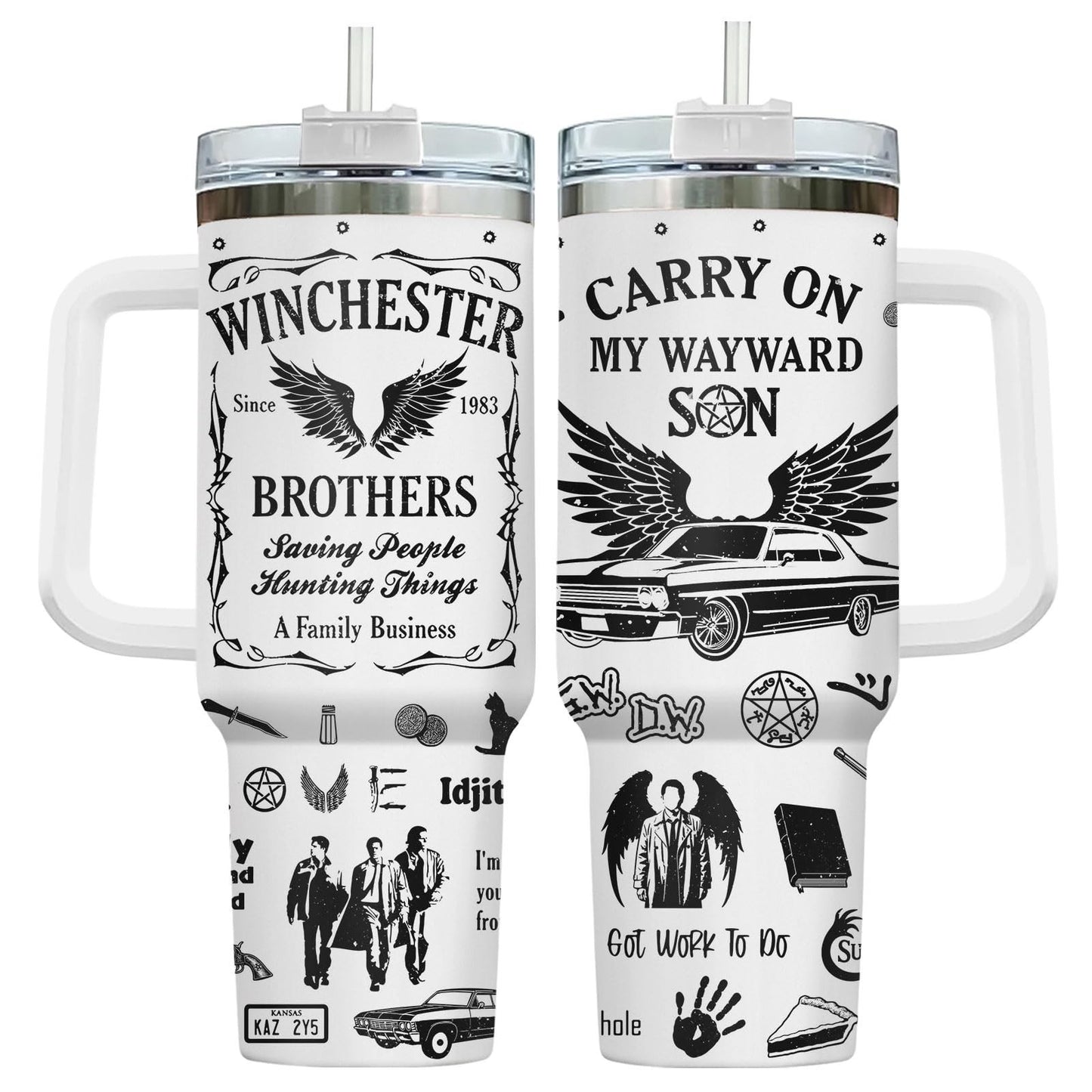 40oz Insulated Tumbler with Handle & Straw   Perfect Gift for Paranormal Fans1