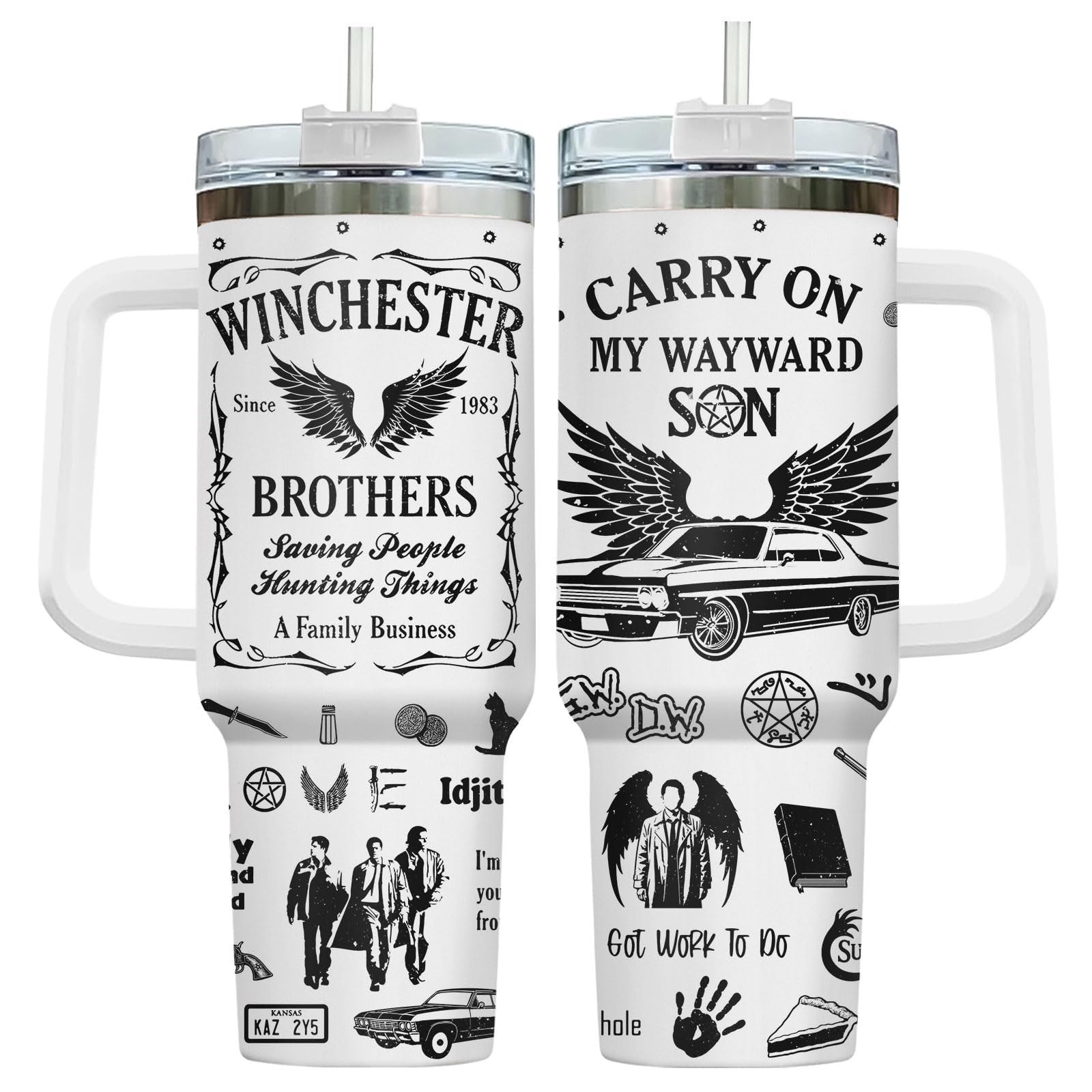 40oz Insulated Tumbler with Handle & Straw   Perfect Gift for Paranormal Fans1