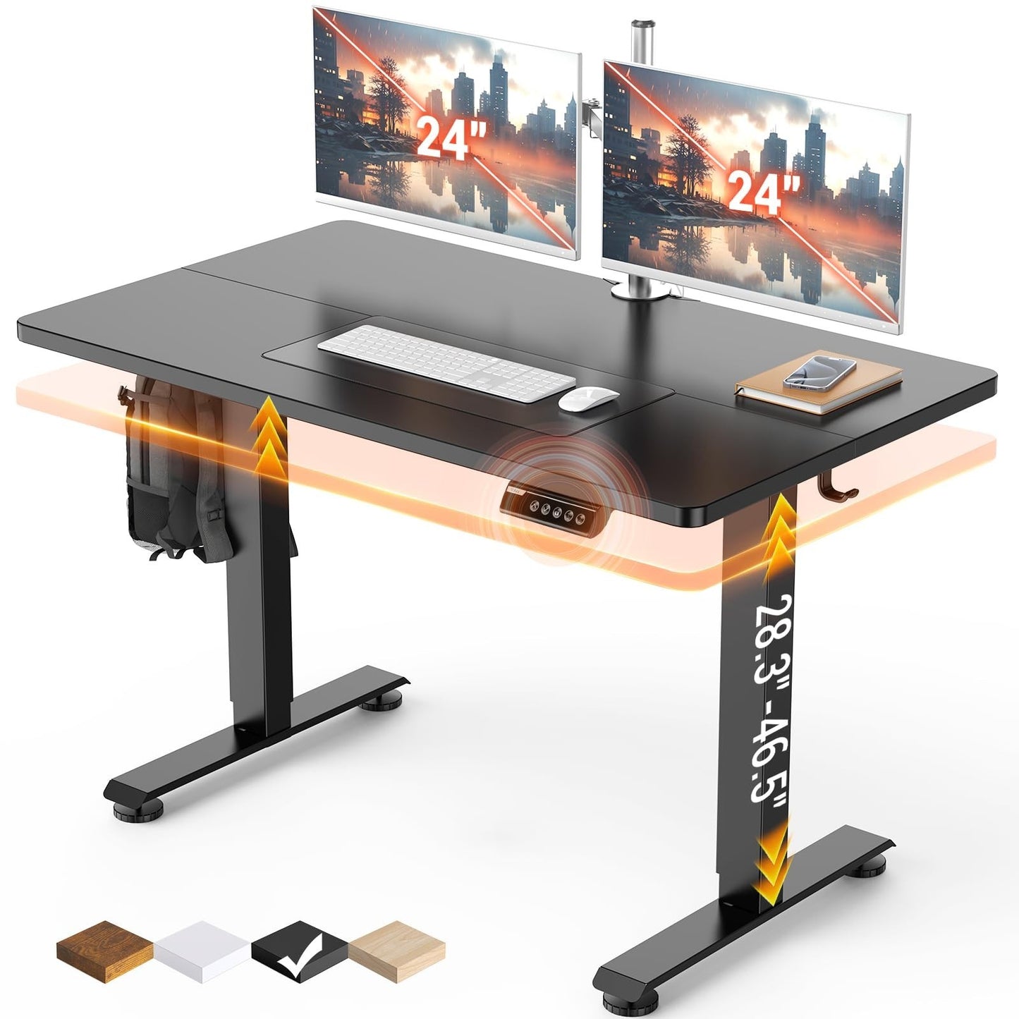 Adjustable Height Standing Desk 47.2" - Modern Wood Computer Table for Home Offi1