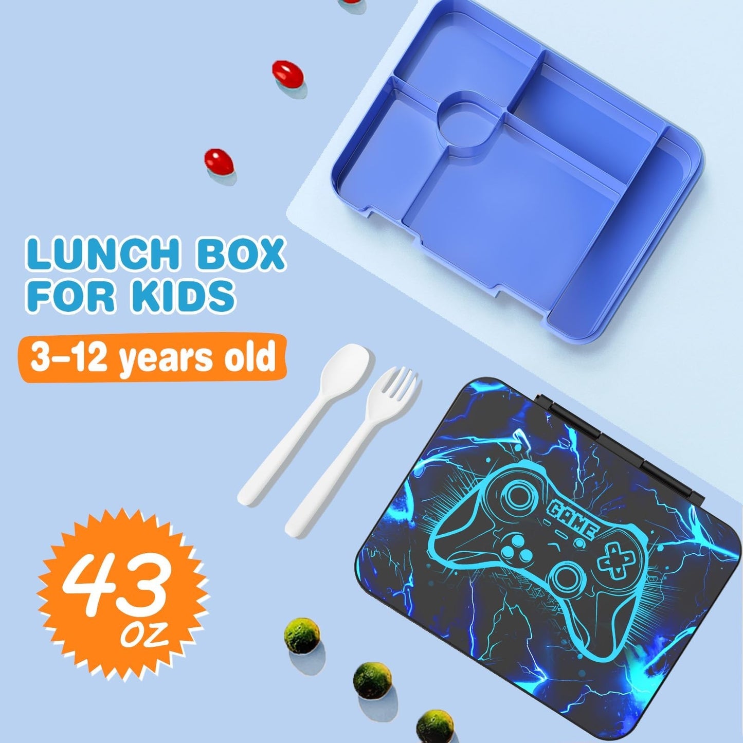 Cool Luminous Gamer Backpack Set for Boys   6PCS with Lunch Bag & Pencil Case, S4
